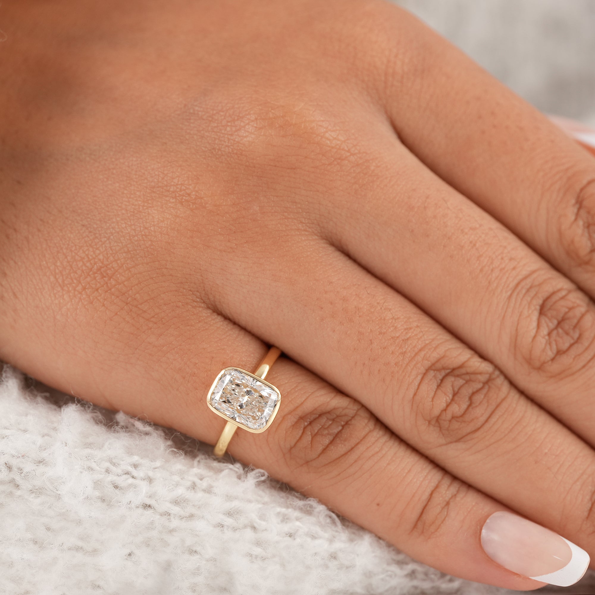 IGI certified radiant lab grown diamond ring