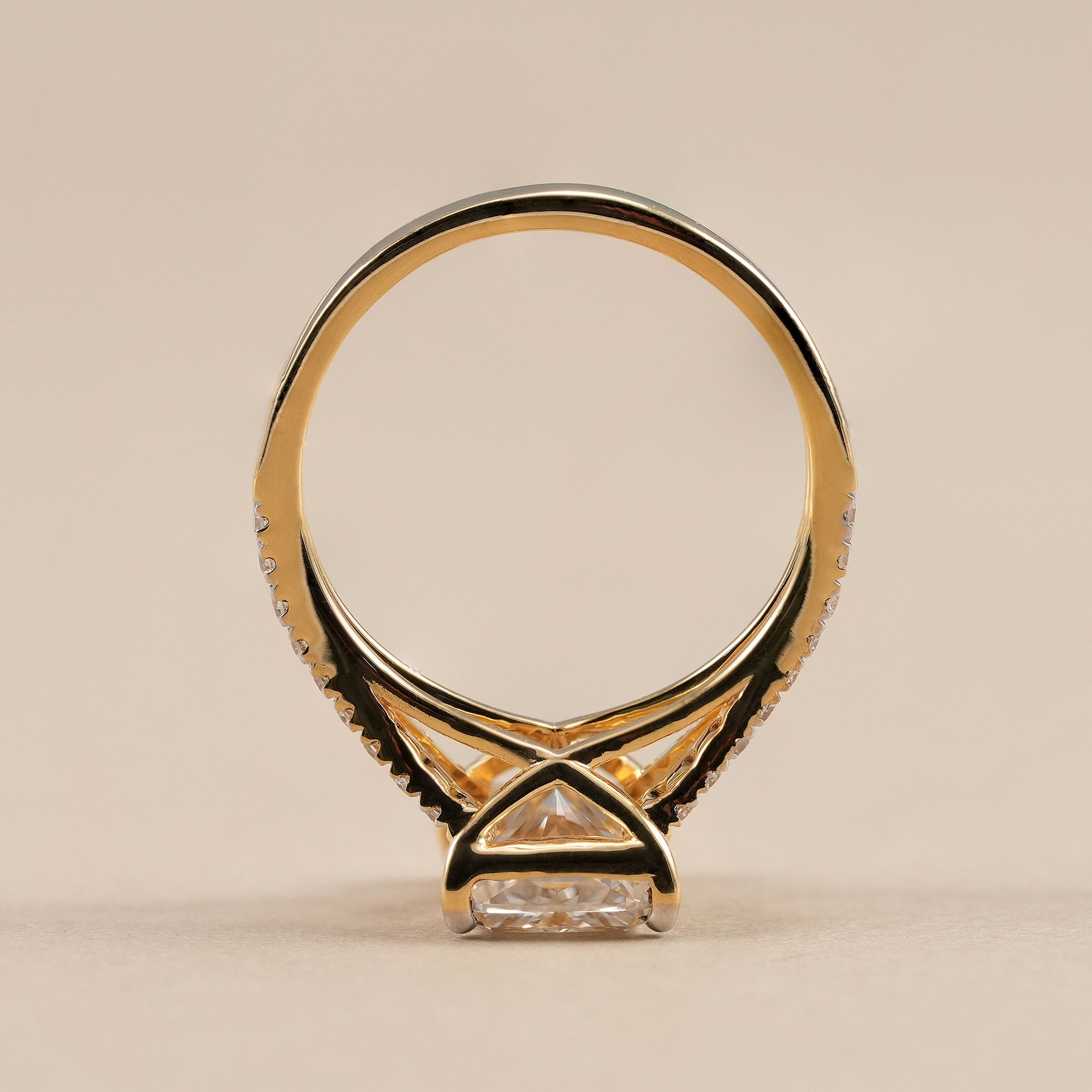 Radiant cut lab grown diamond wedding ring for women