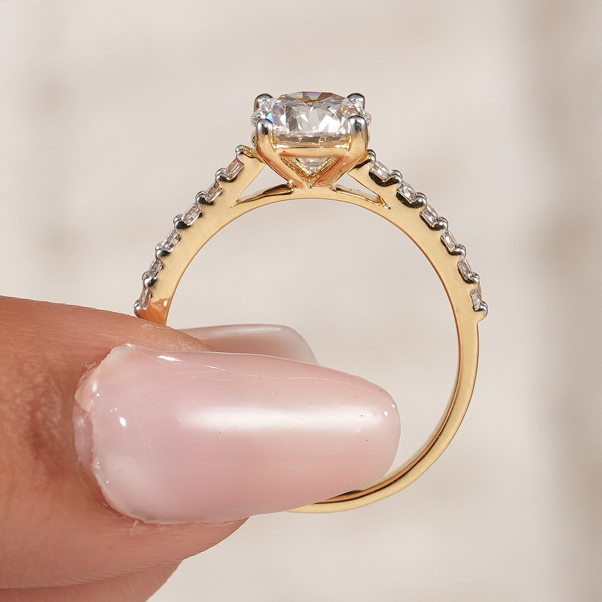 Round Lab Grown Diamond Engagement Ring