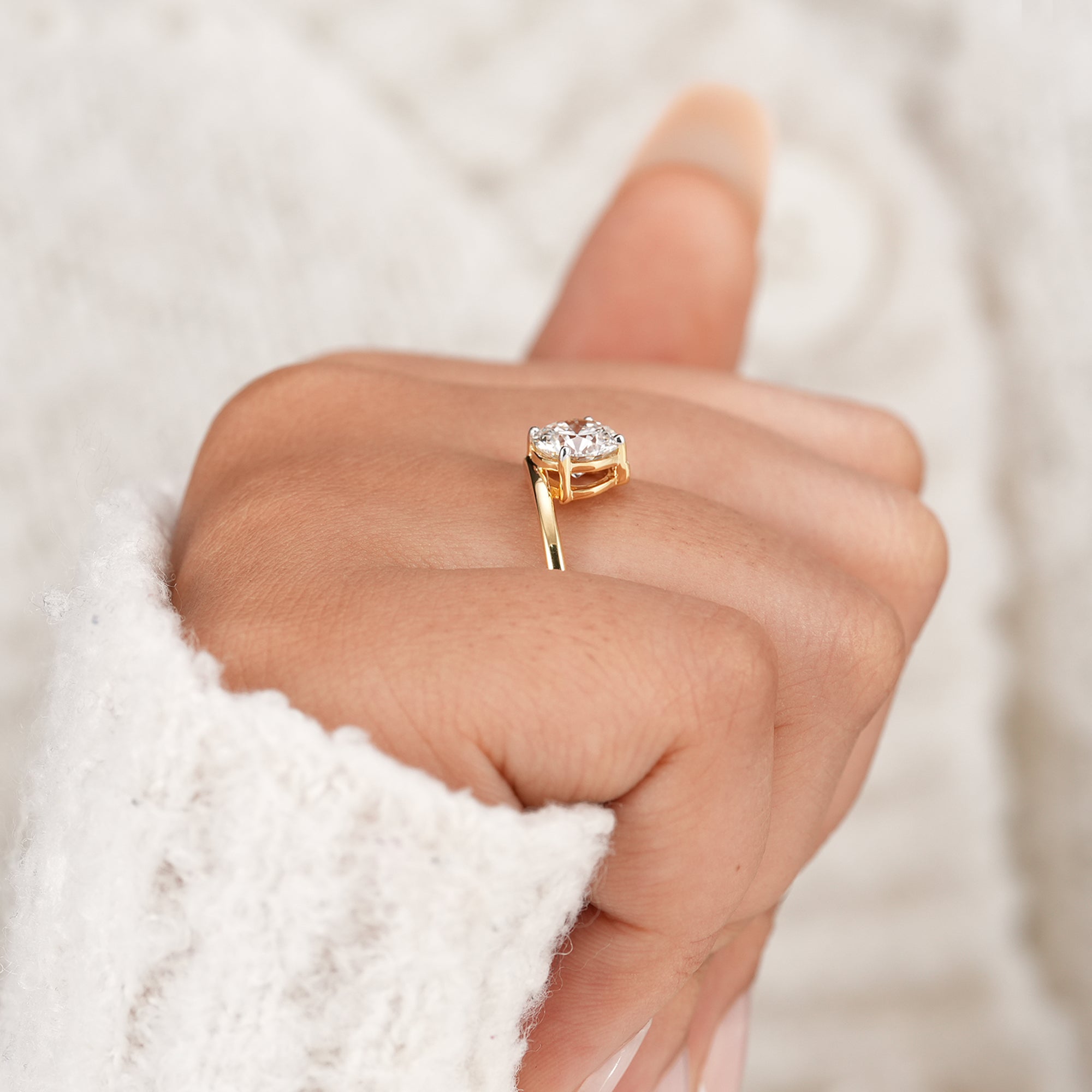 Round Lab Grown Diamond Engagement Ring