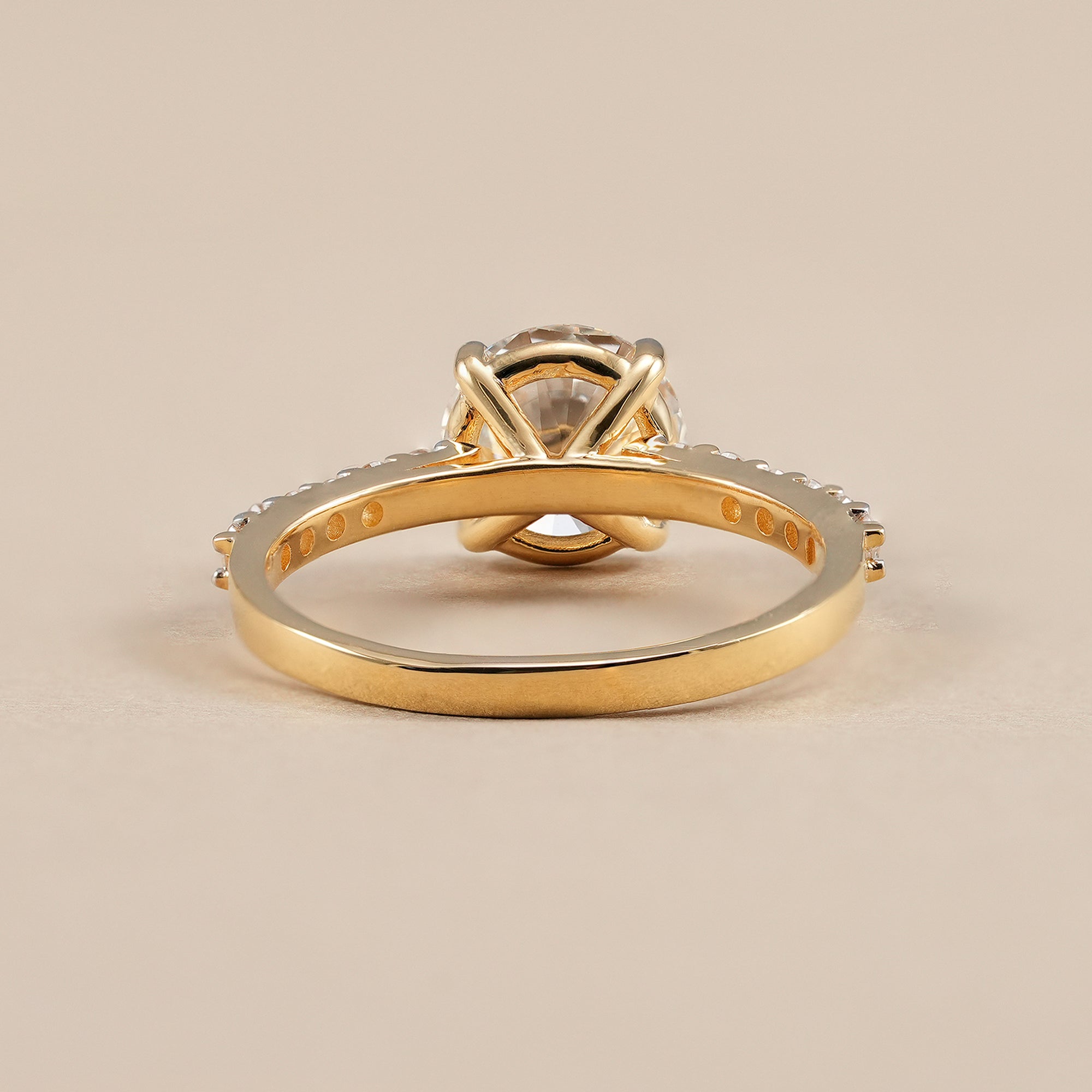Ethical round lab grown diamond bridal ring