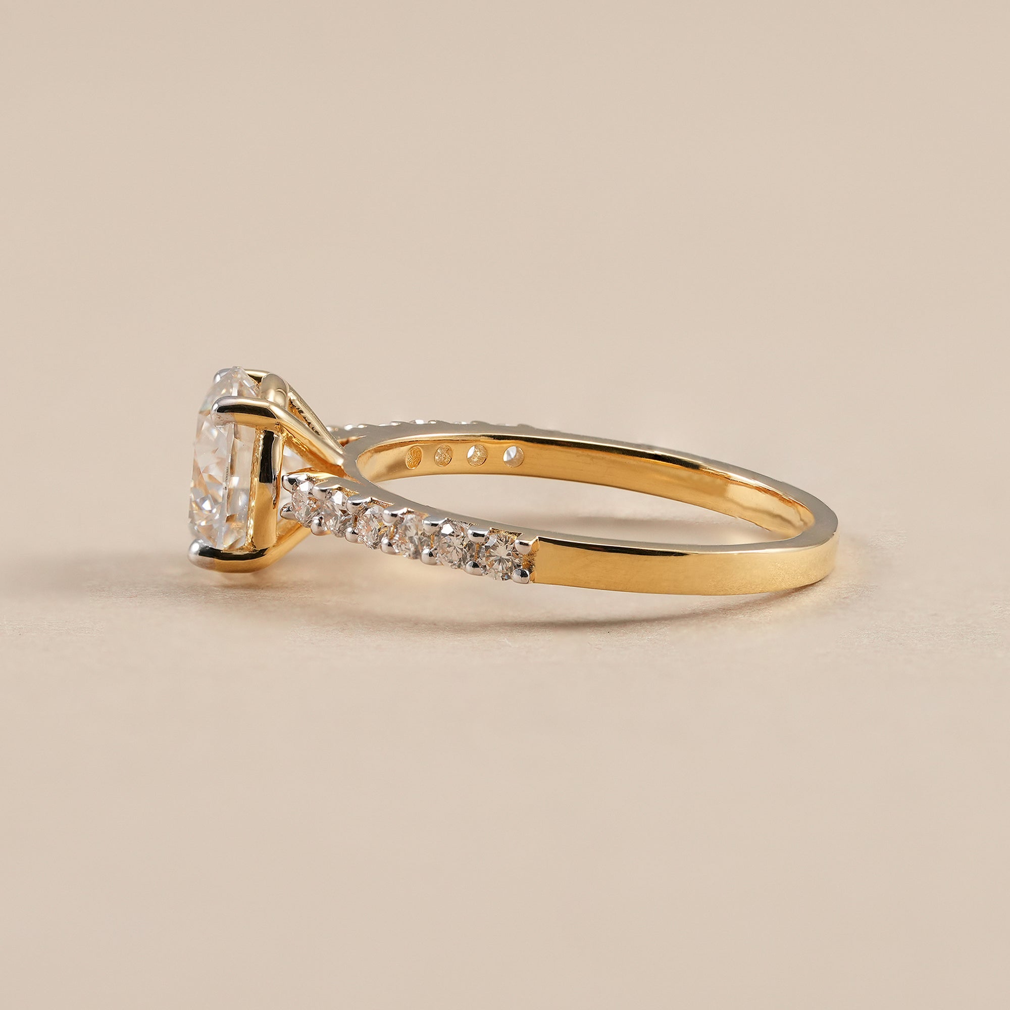 Elegant round lab diamond engagement ring for women
