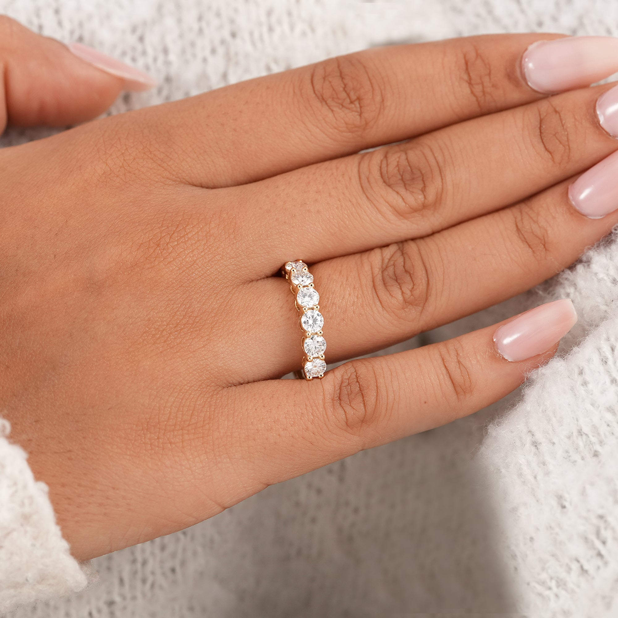 Classic half eternity diamond anniversary ring