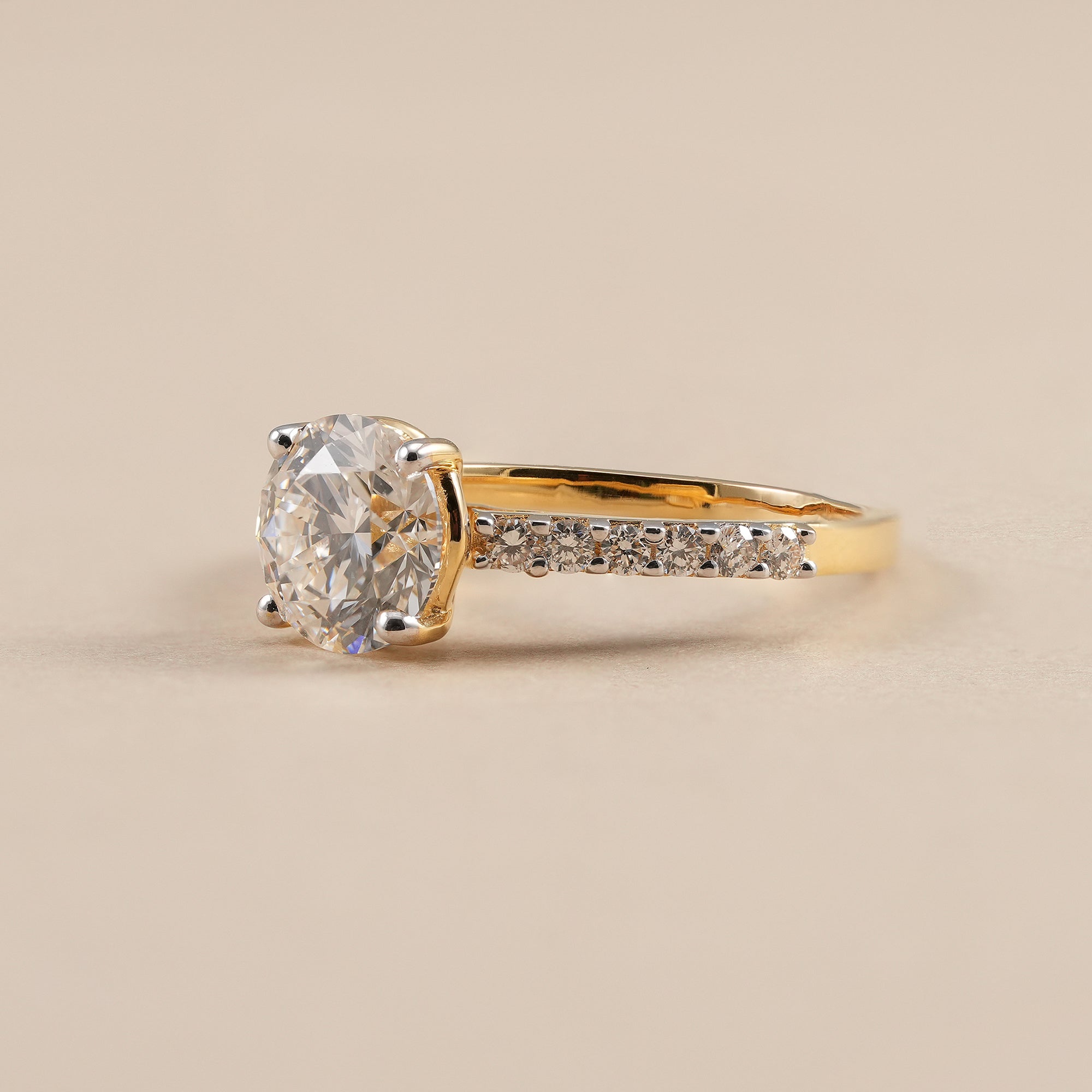 IGI certified round lab grown diamond solitaire ring