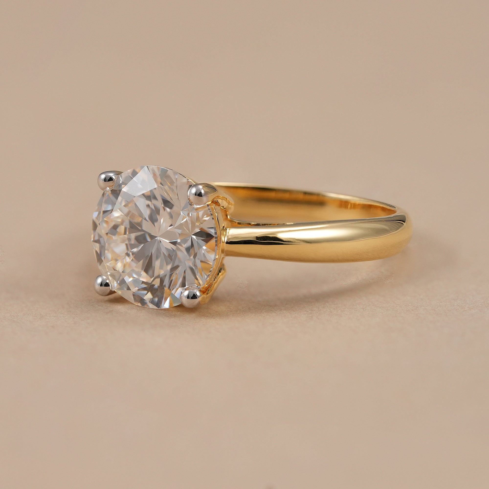 IGI certified round lab grown diamond solitaire bridal ring