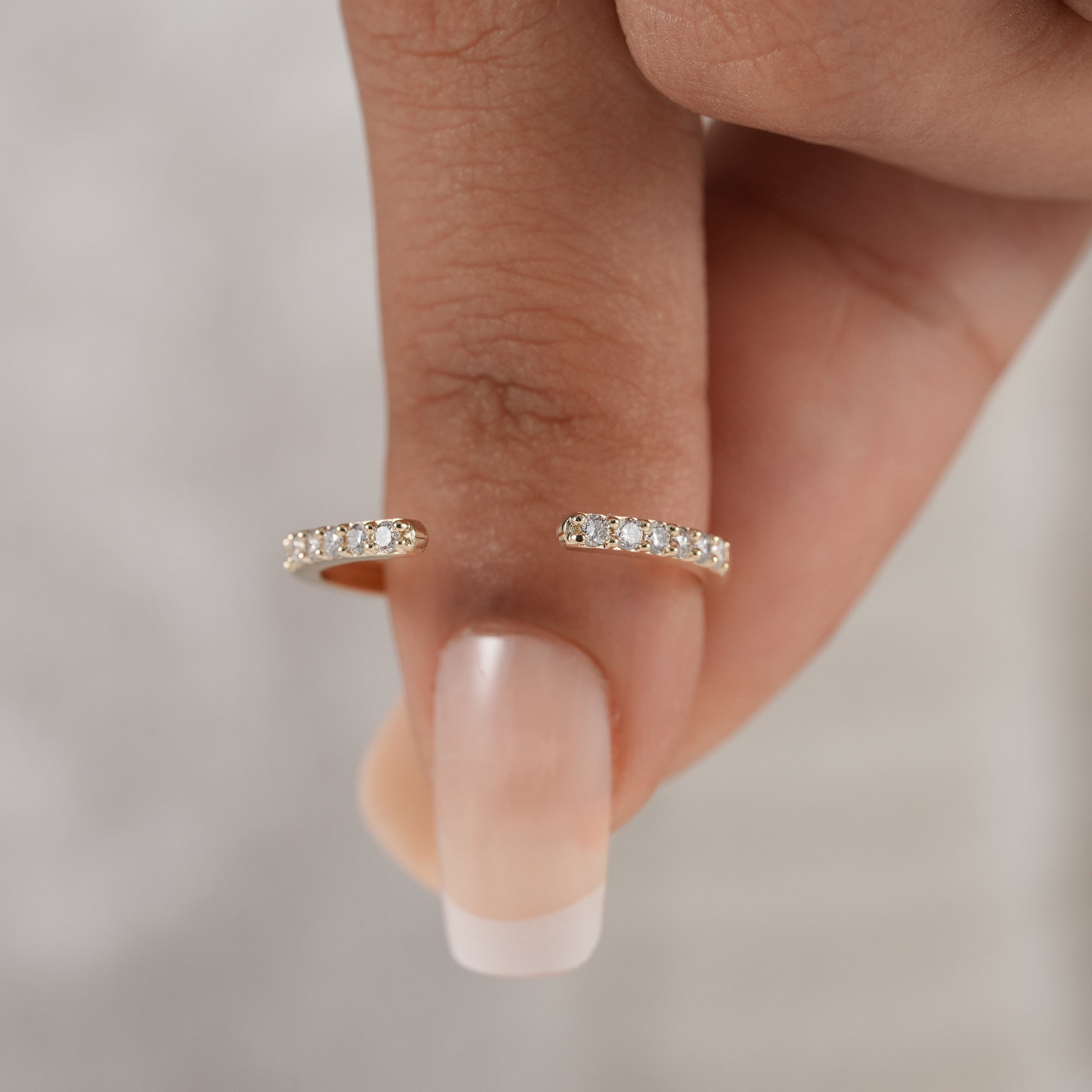 Minimalist lab diamond stackable wedding ring