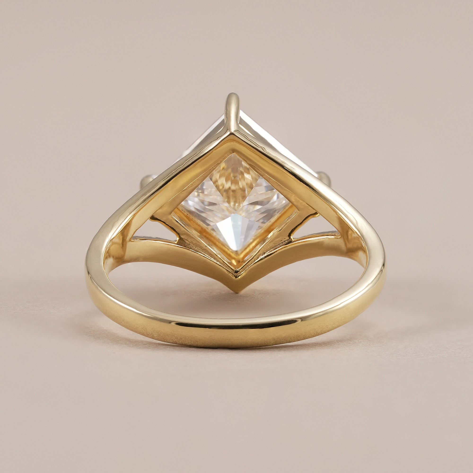 Luxury Split Shank Princess Diamond Engagement Ring for Women
