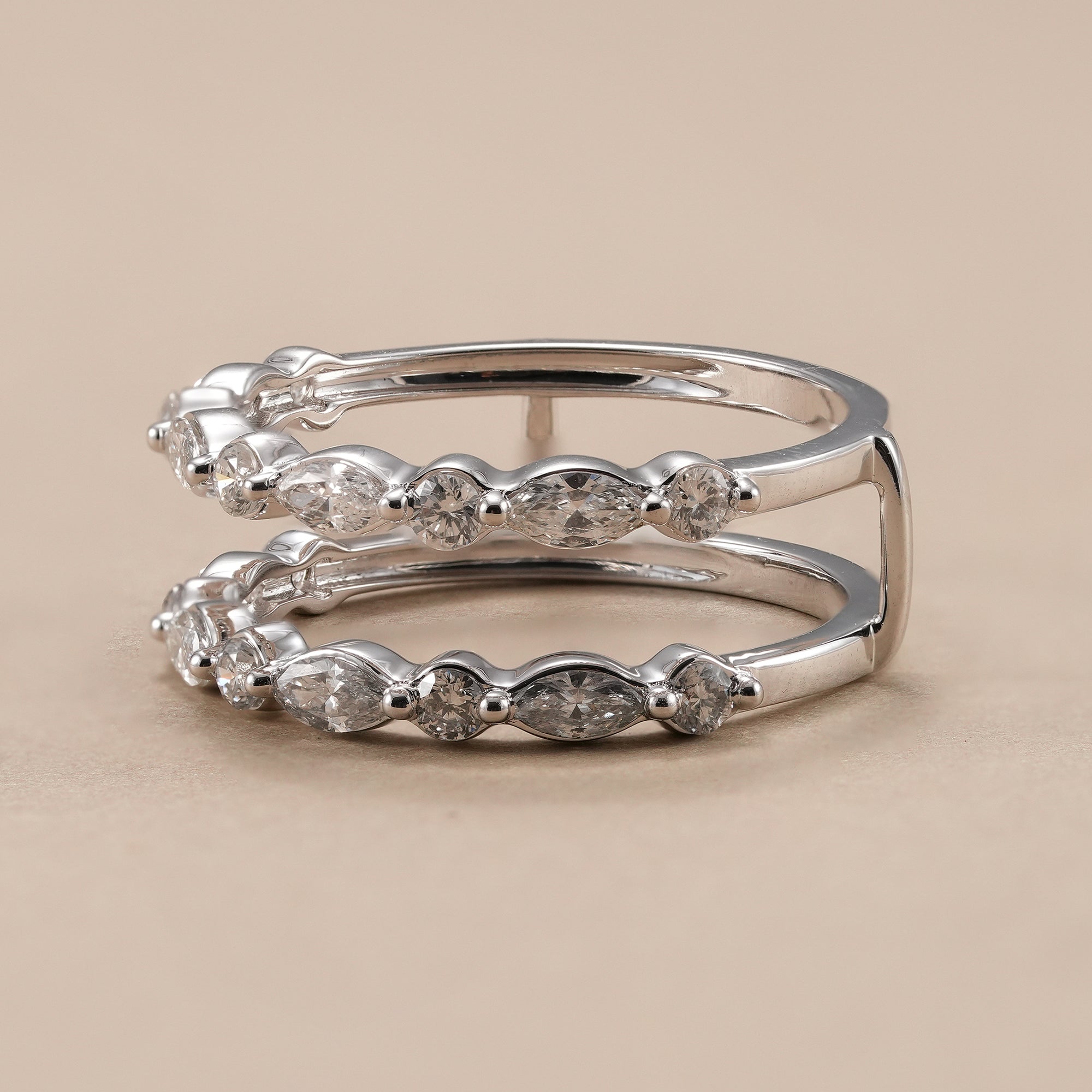 Elegant stackable lab diamond wedding band for women.