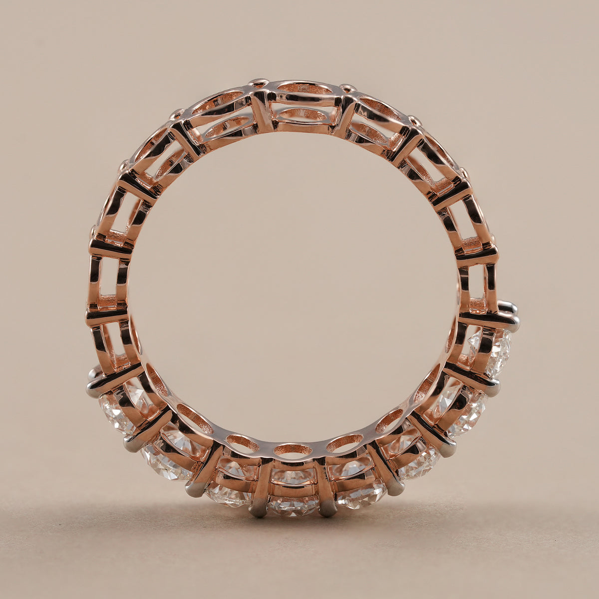Luxury oval lab diamond eternity ring for women.