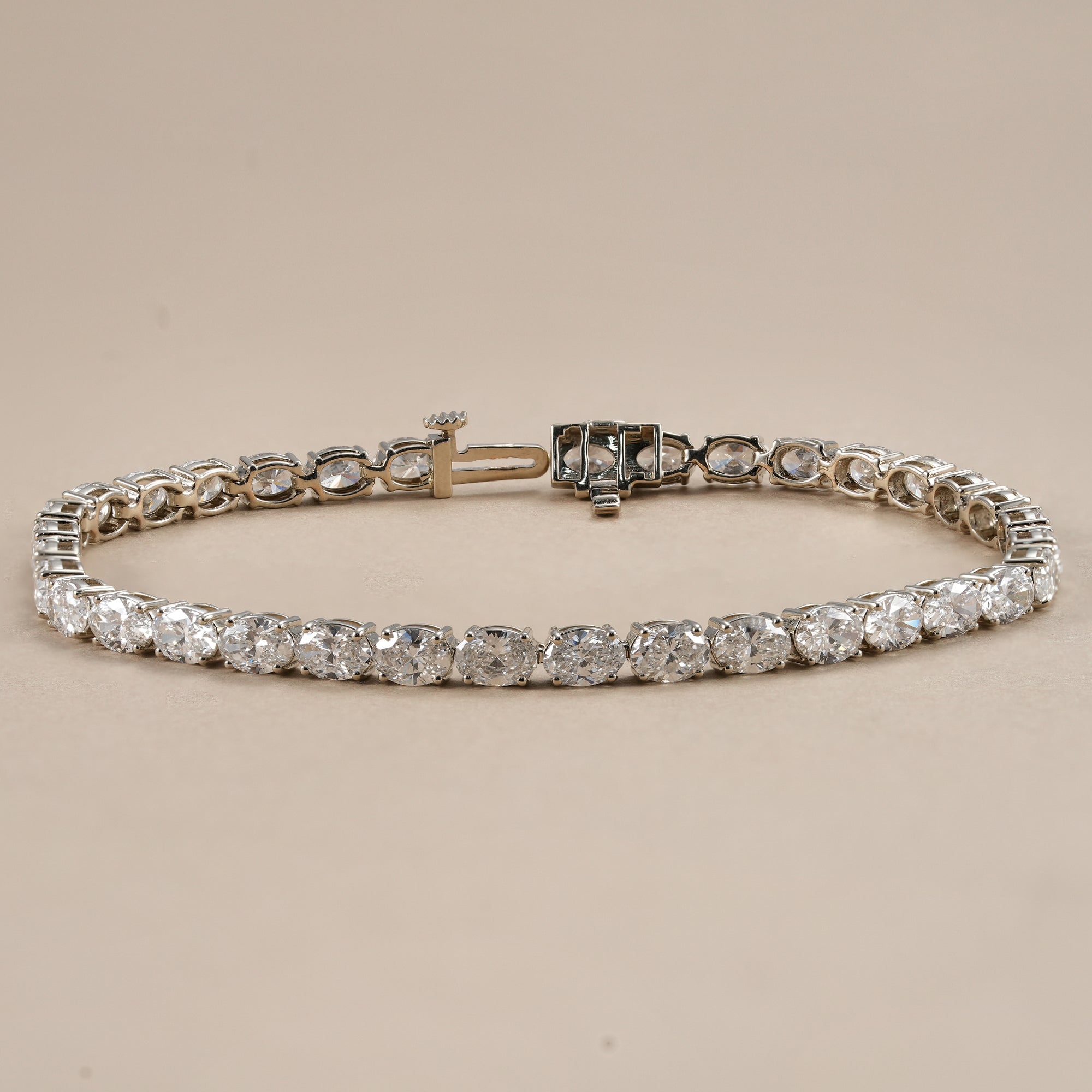 Stackable oval diamond bracelet for everyday luxury.