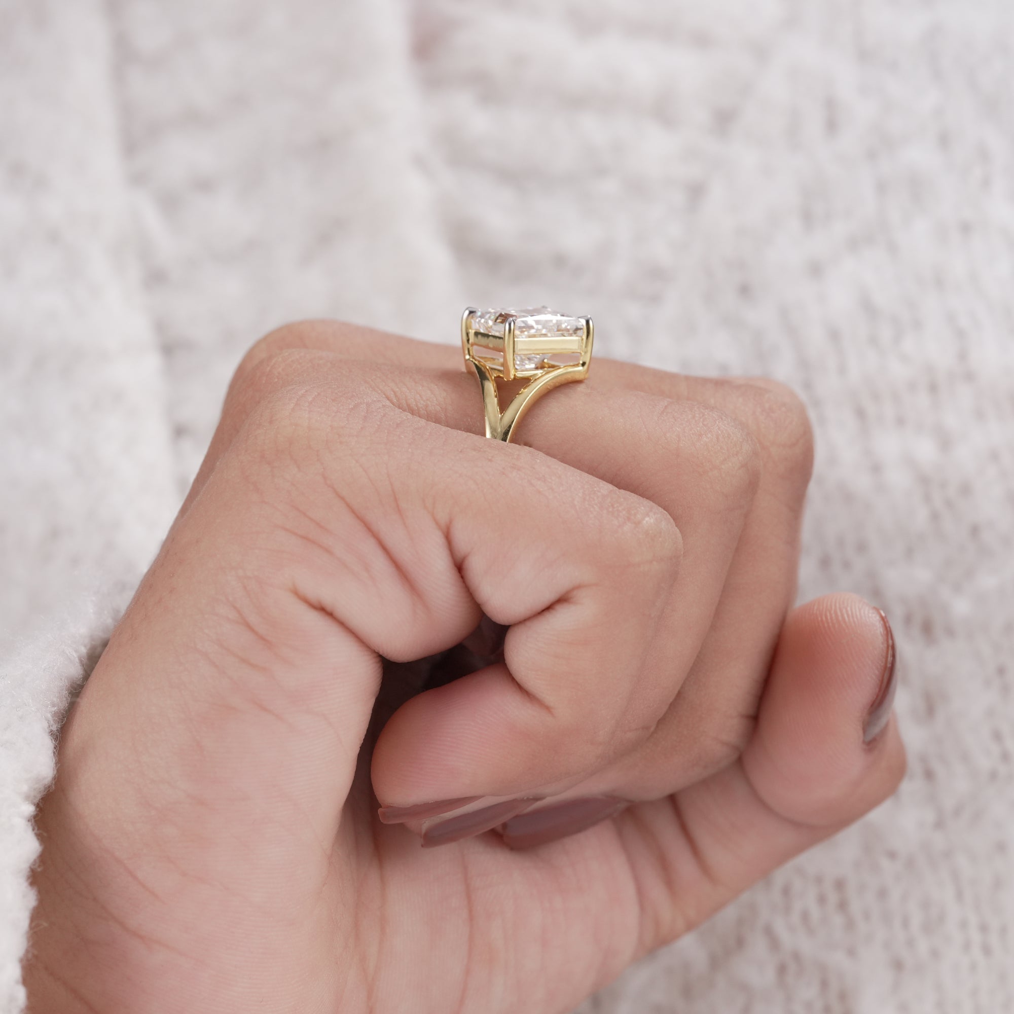 Handmade Fine Jewelry Lab Diamond Ring for Anniversary Gift
