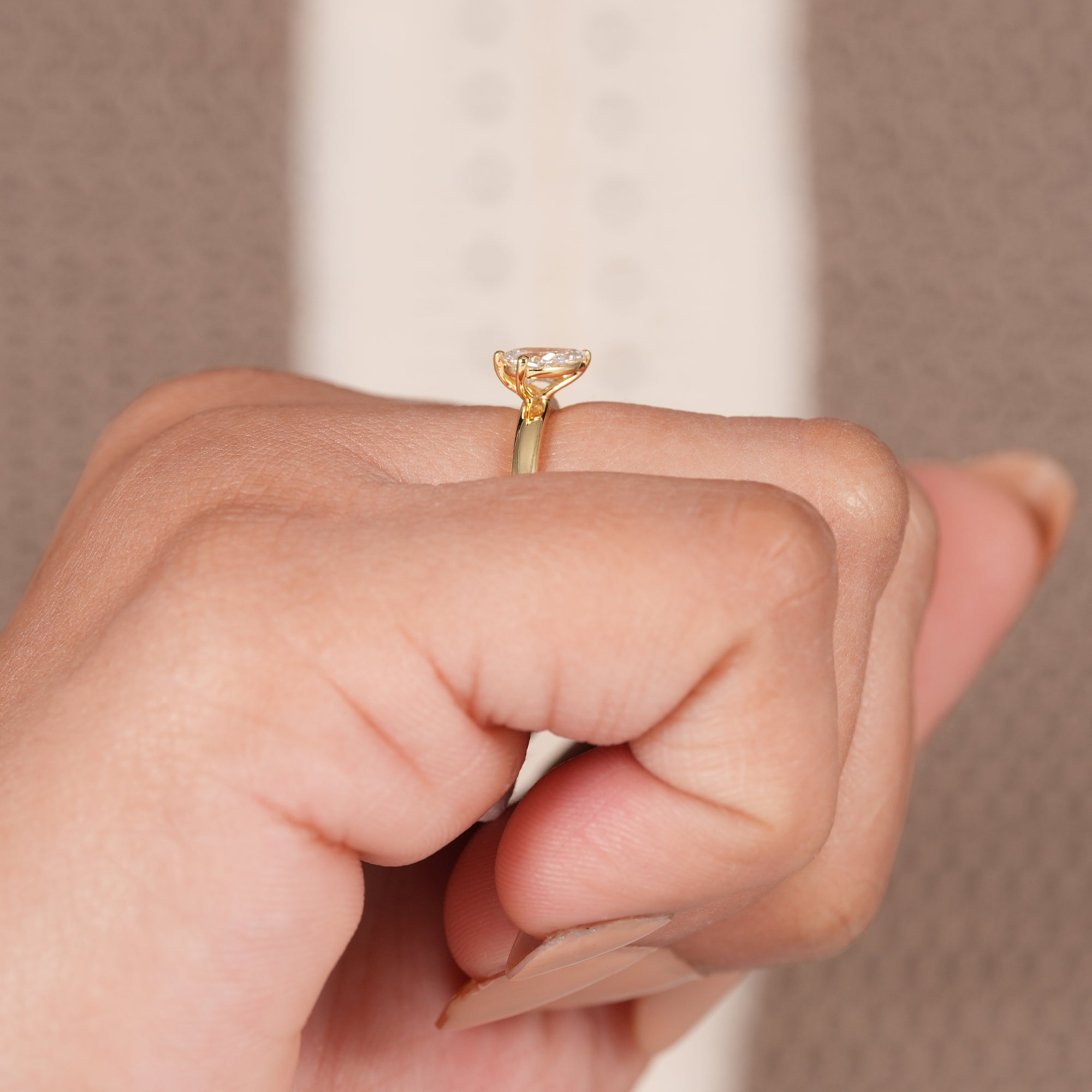 Toi Et Moi Pear Lab Diamond Engagement Ring