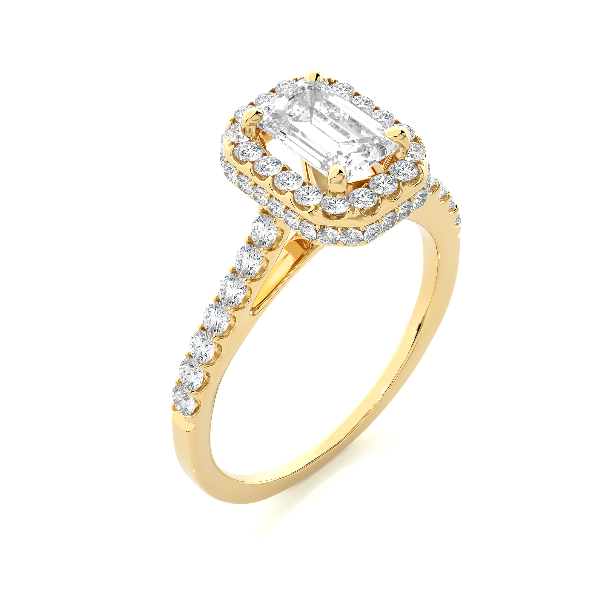 Emerald Cut Lab Grown Diamond Engagement Ring
