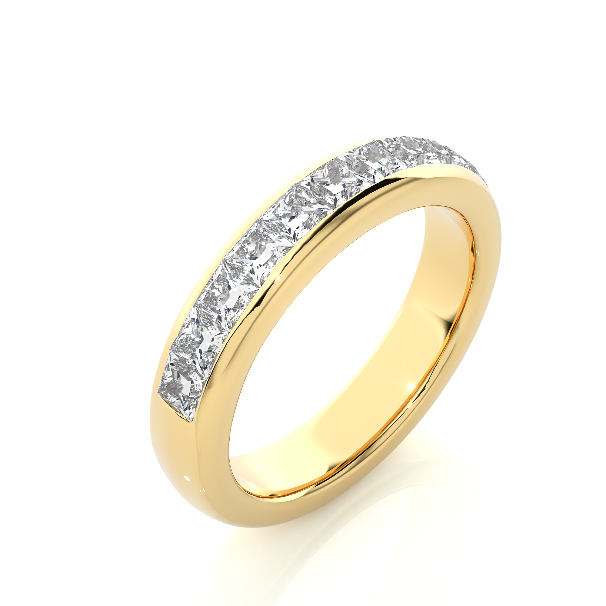Channel Set Princess Cut Lab Grown Diamond Eternity Band