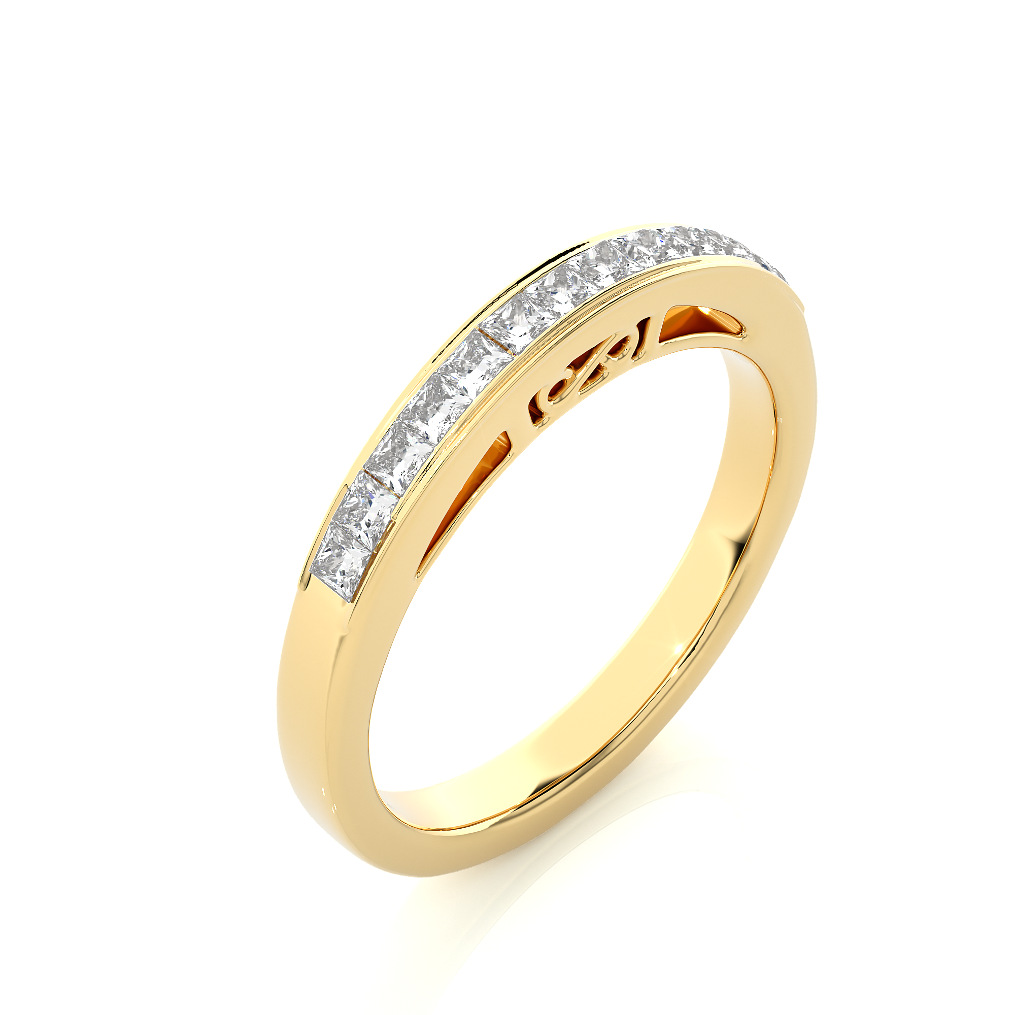 Channel Set Princess Cut Lab Grown Diamond Eternity Band