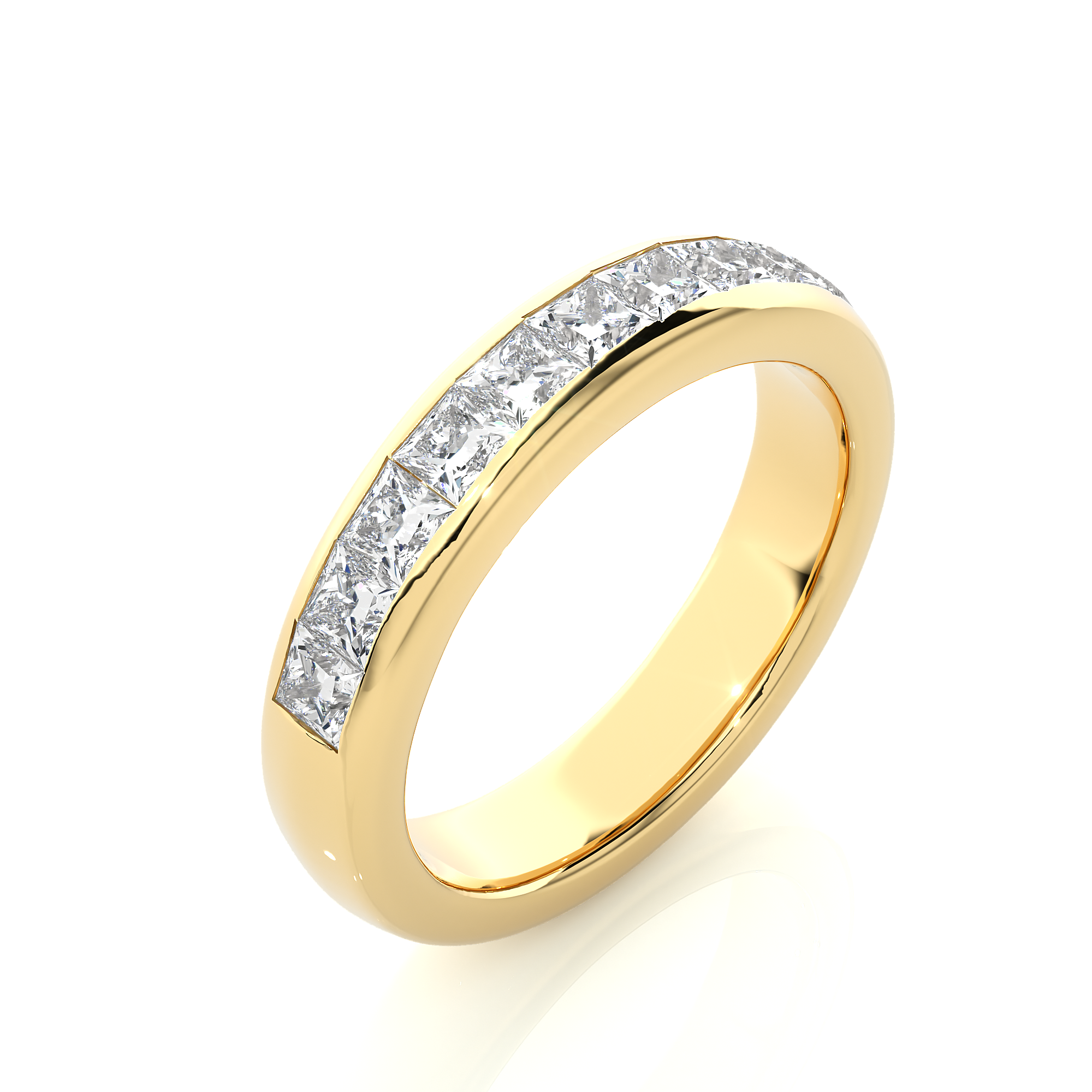 Princess Cut Lab Grown Diamond Channel Set Eternity Band