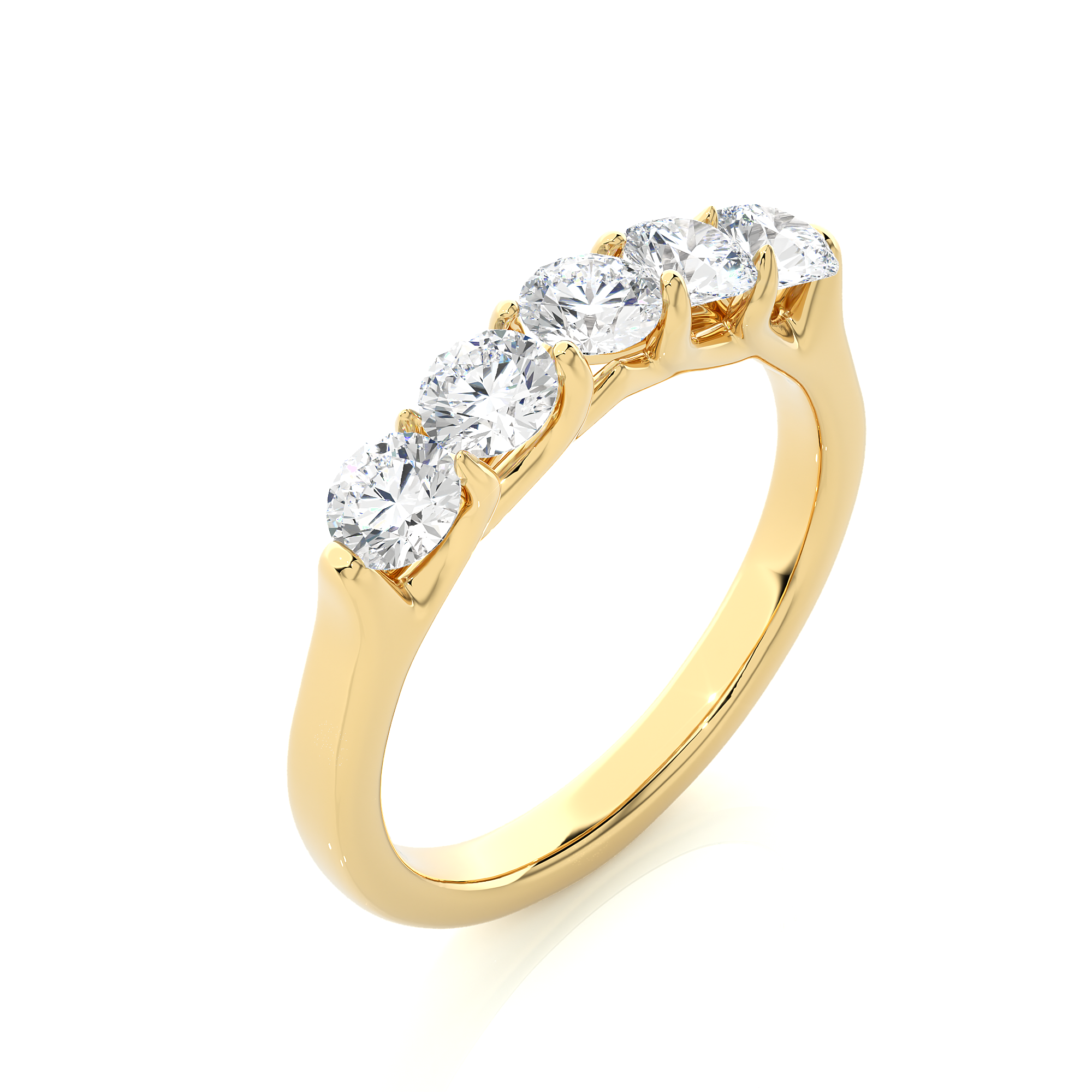 Five Stone Diamond Wedding Band
