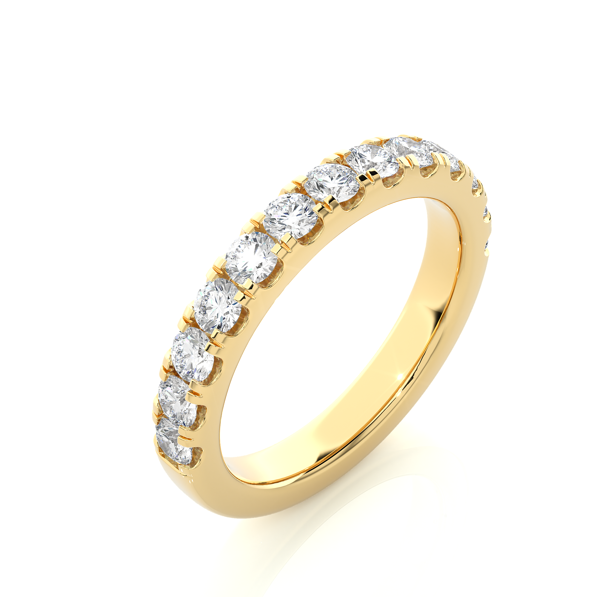Round Cut Diamond Half Eternity Band