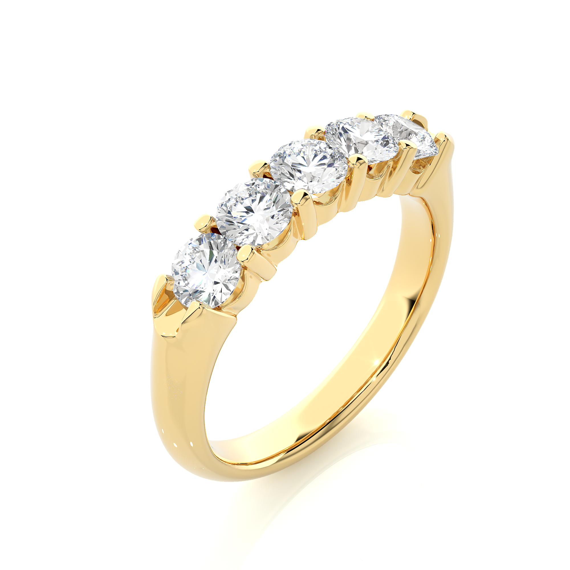 Round Cut Lab Grown Diamond Half Eternity Ring