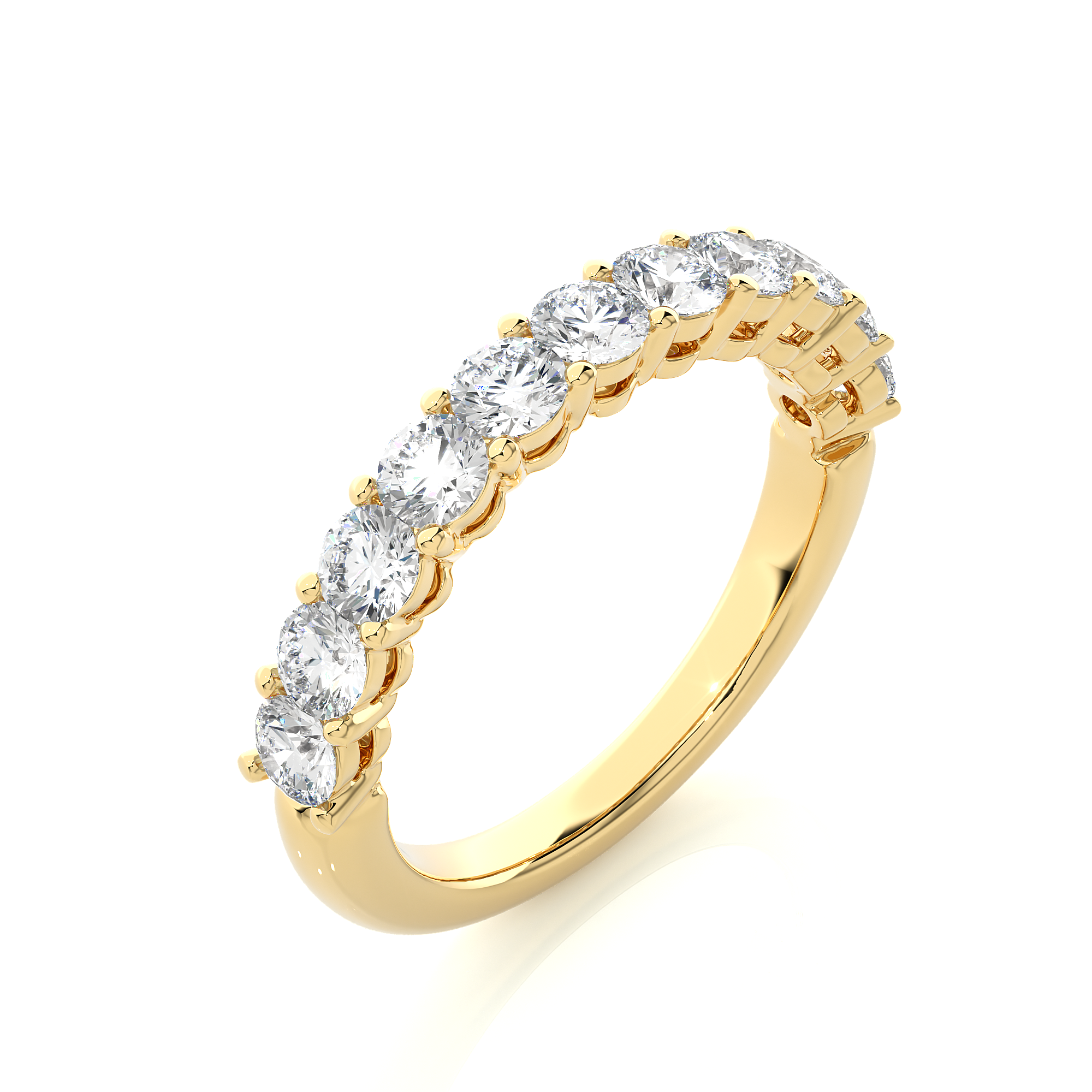 Round Cut Diamond Eternity Wedding Band