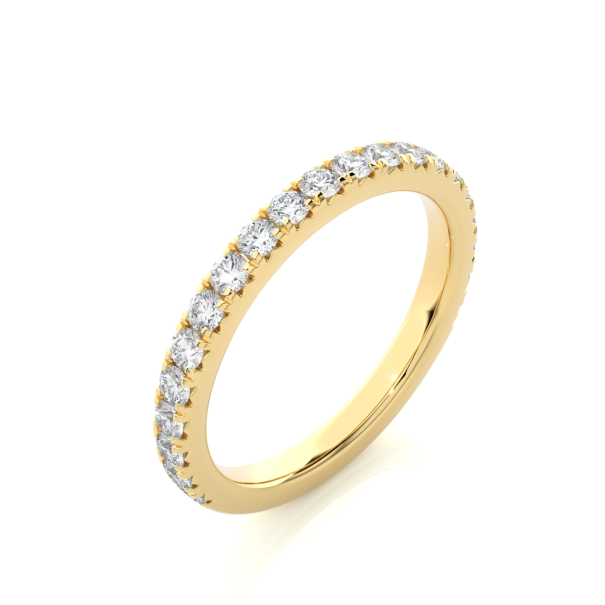 Round Cut Half Eternity Diamond Band