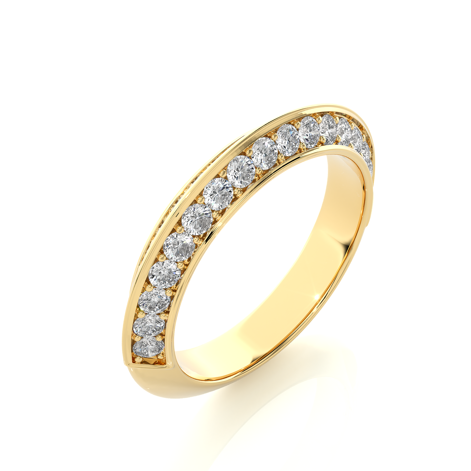 Channel Set Diamond Wedding Band