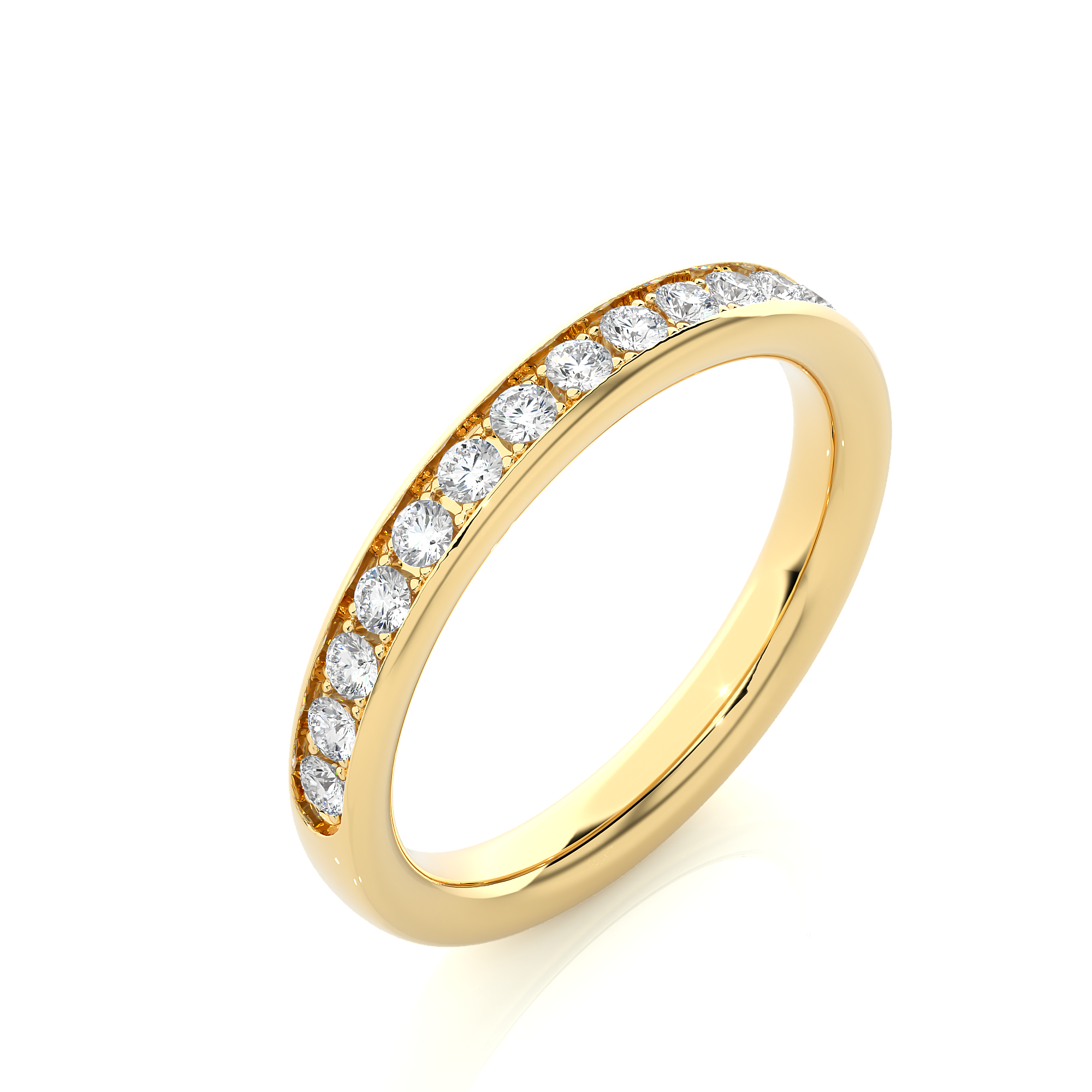 Pave Set Half Eternity Diamond Ring