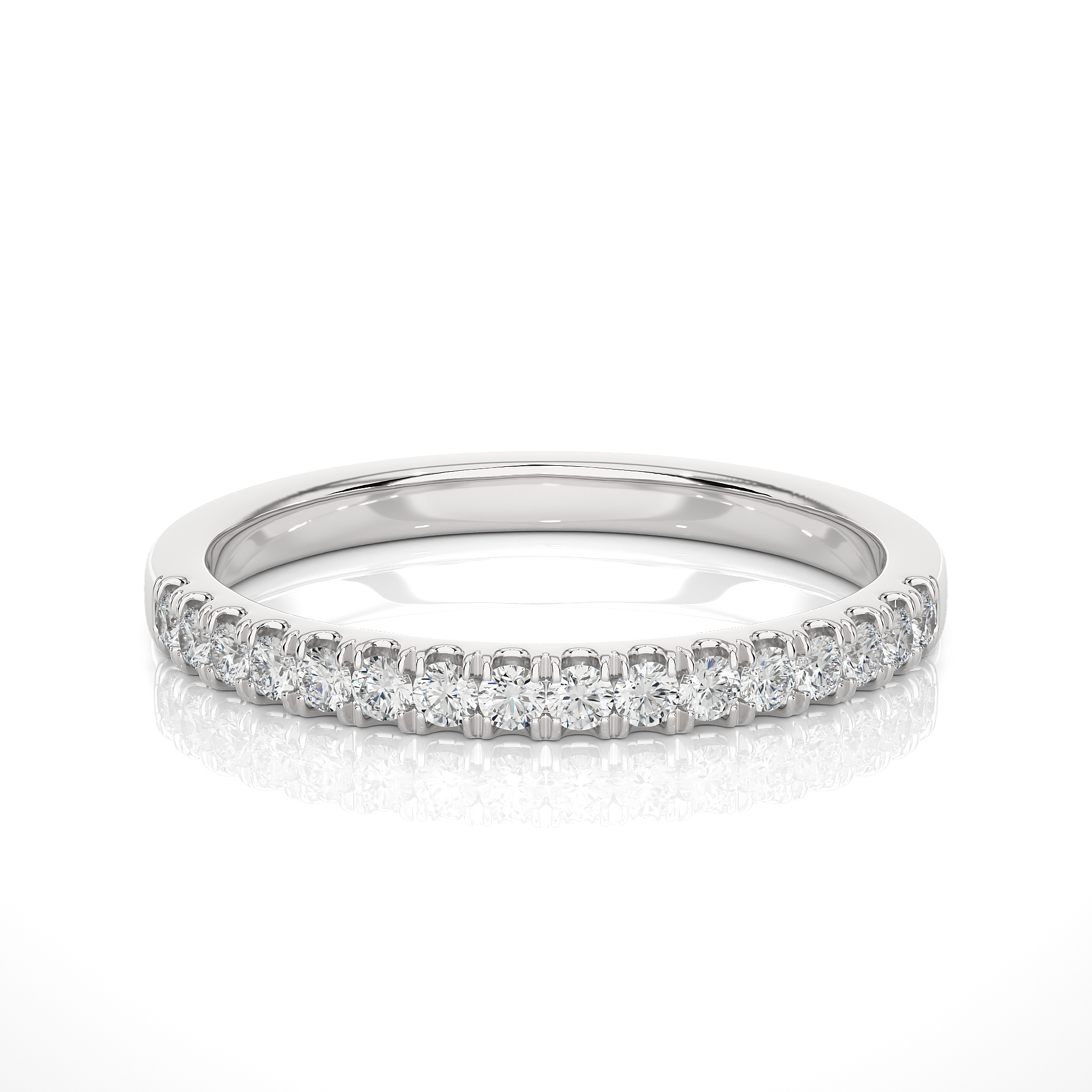 Round Cut Half Eternity Diamond Band