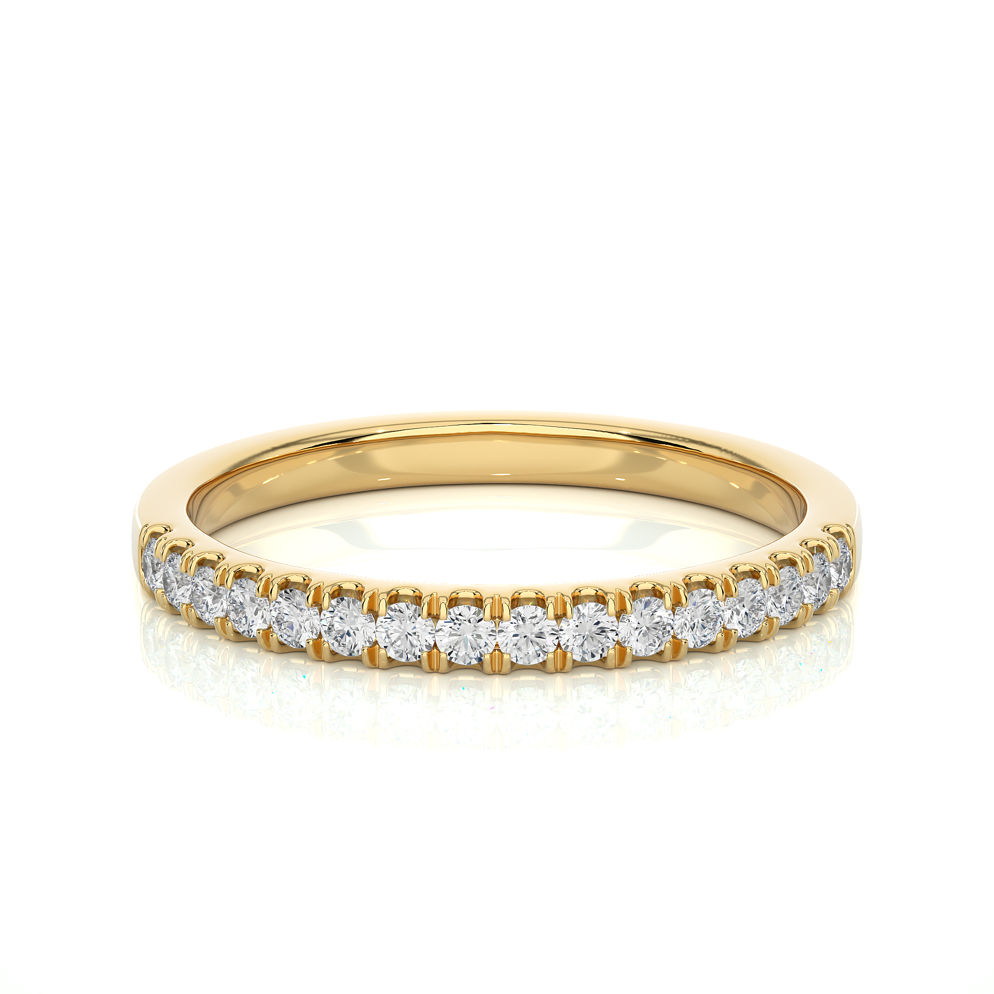 Round Cut Half Eternity Diamond Band