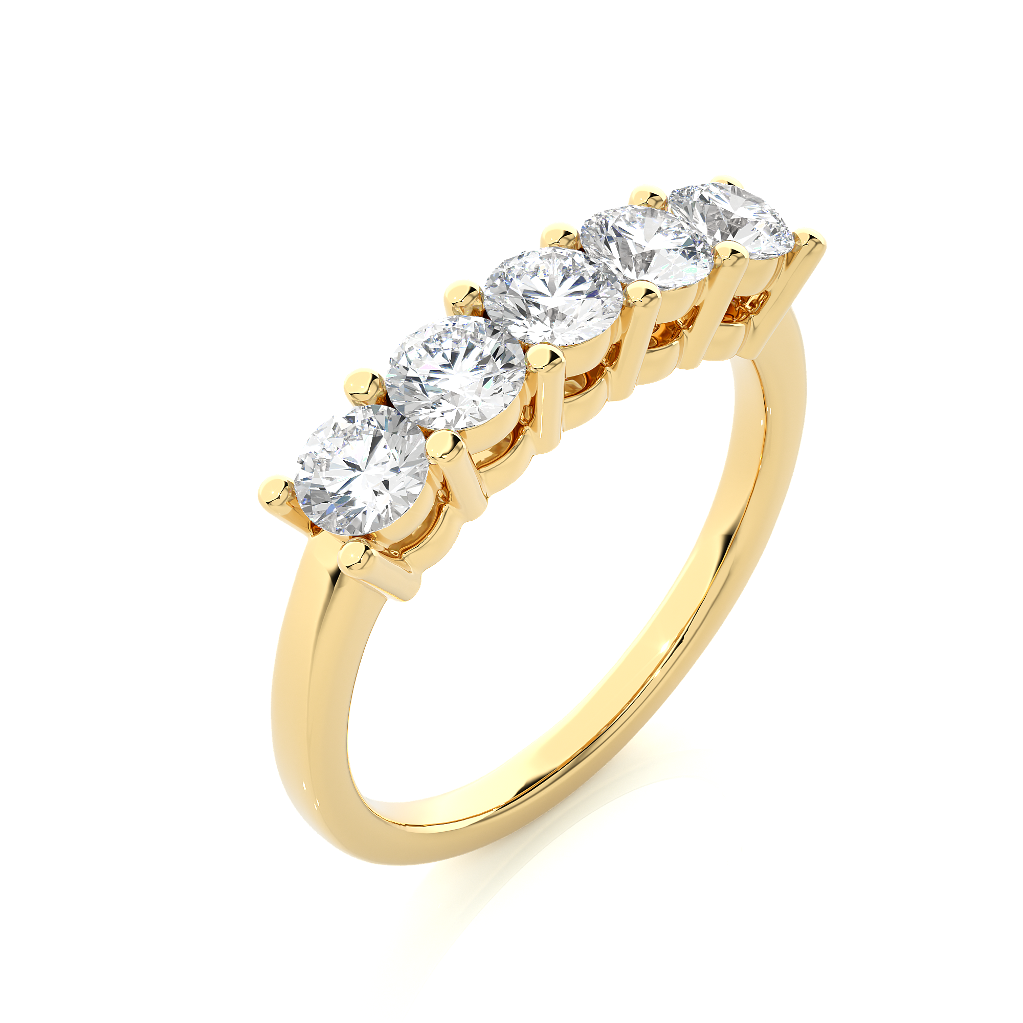 Round Cut Lab Grown Diamond Half Eternity Ring