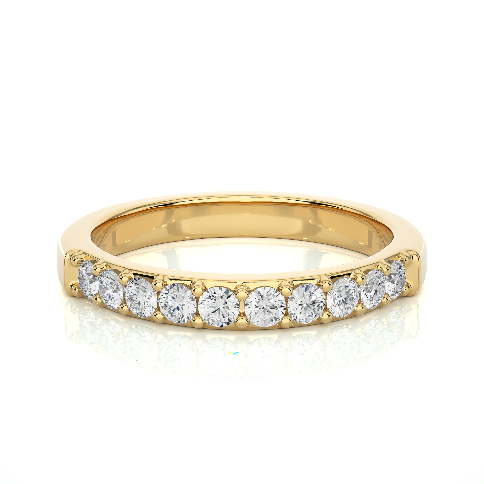 Round Cut Diamond Half Eternity Ring