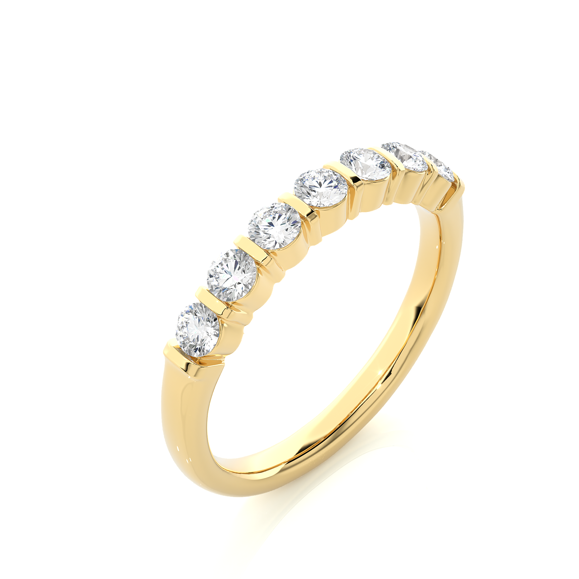 Round Cut Lab Grown Diamond Half Eternity Ring