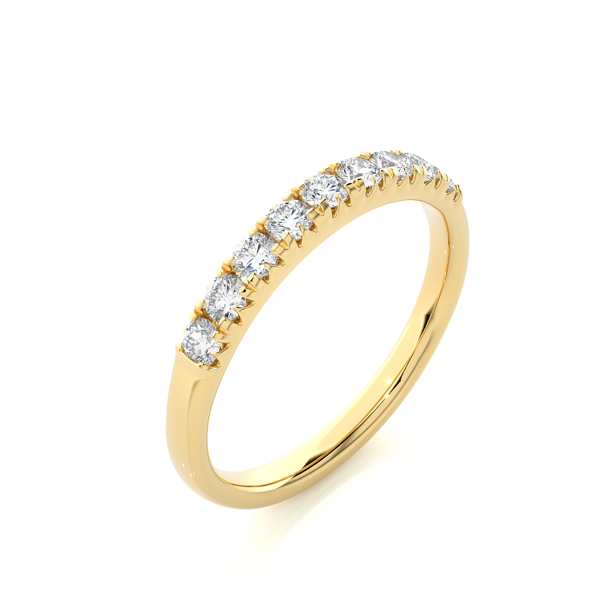 Round Cut  Lab Grown Diamond Half Eternity Ring