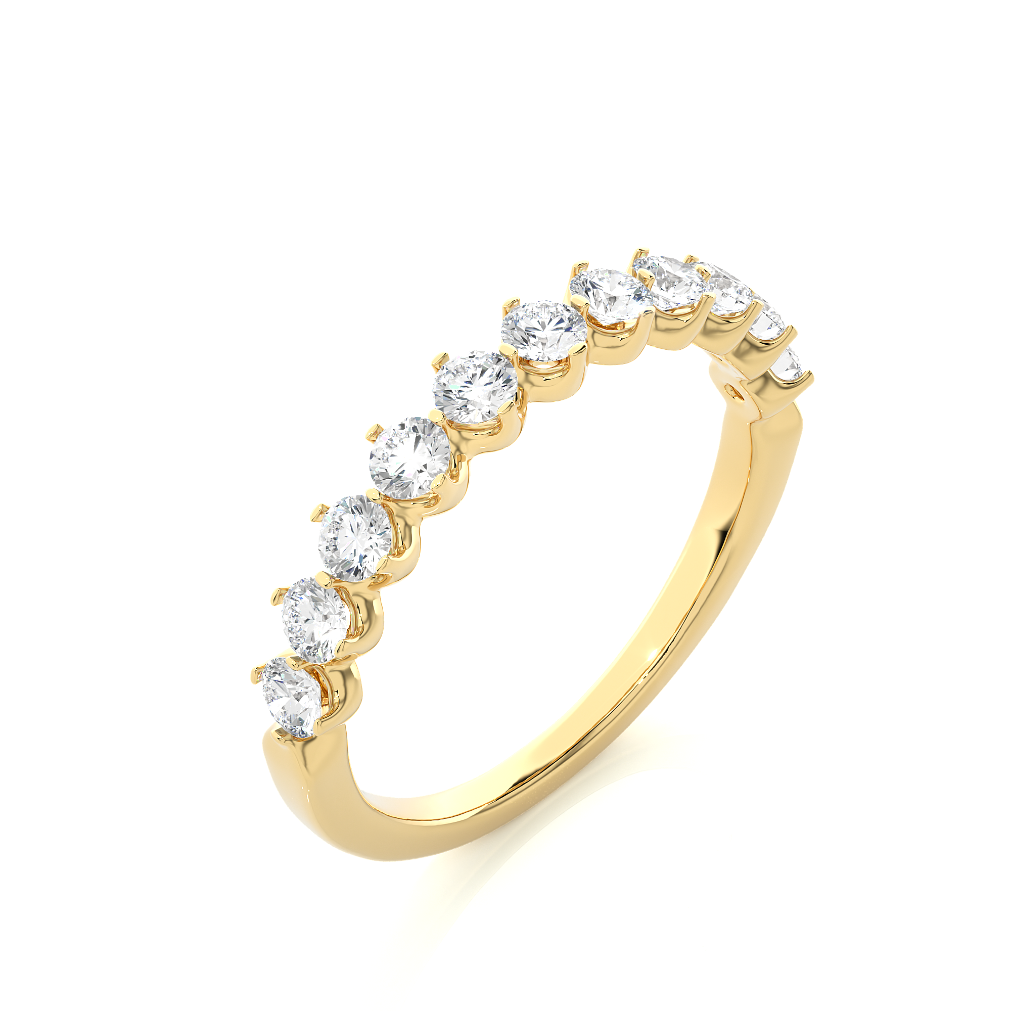 Round Cut Lab Grown Diamond Half Eternity Ring
