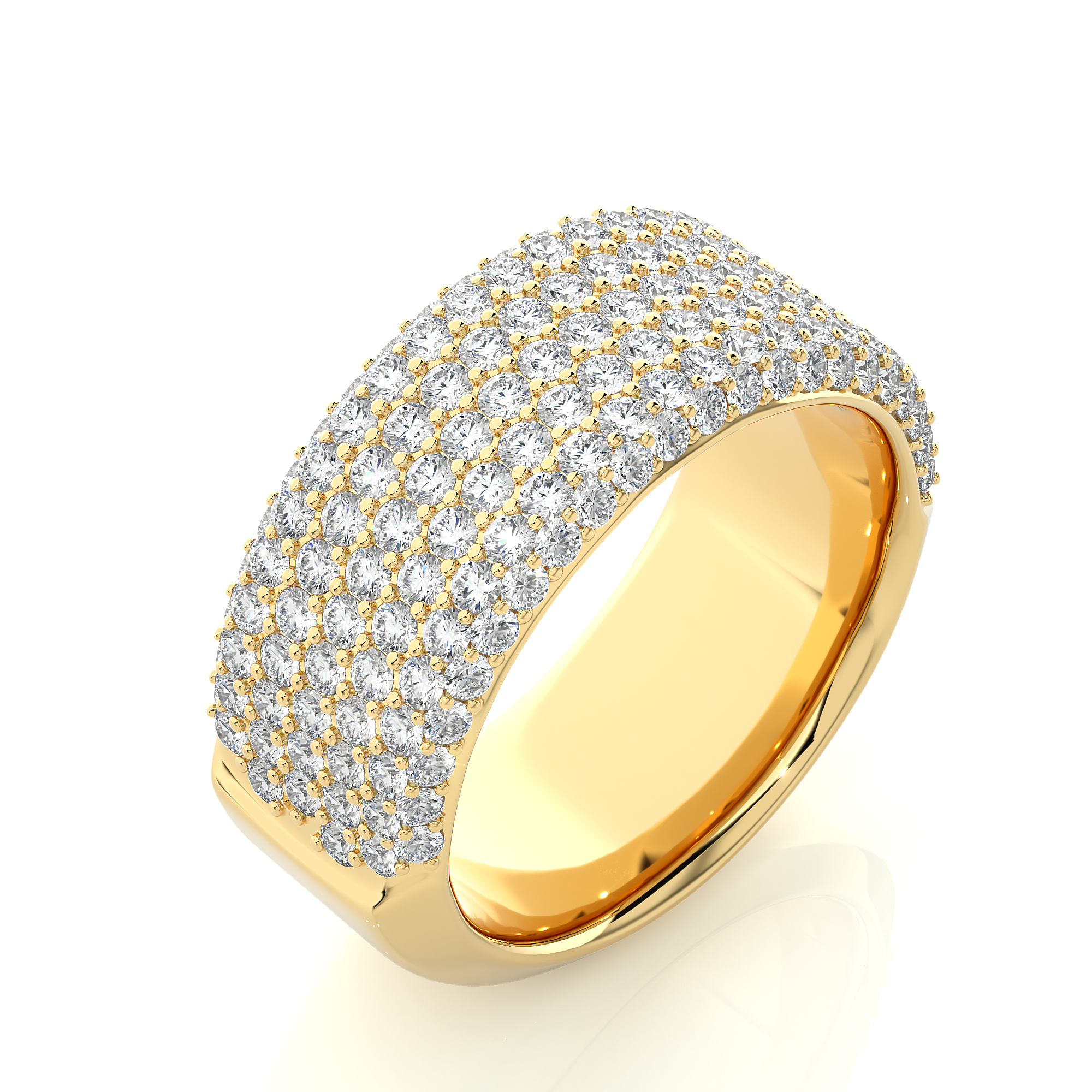 Multi Row Lab Grown Diamond Wide Band
