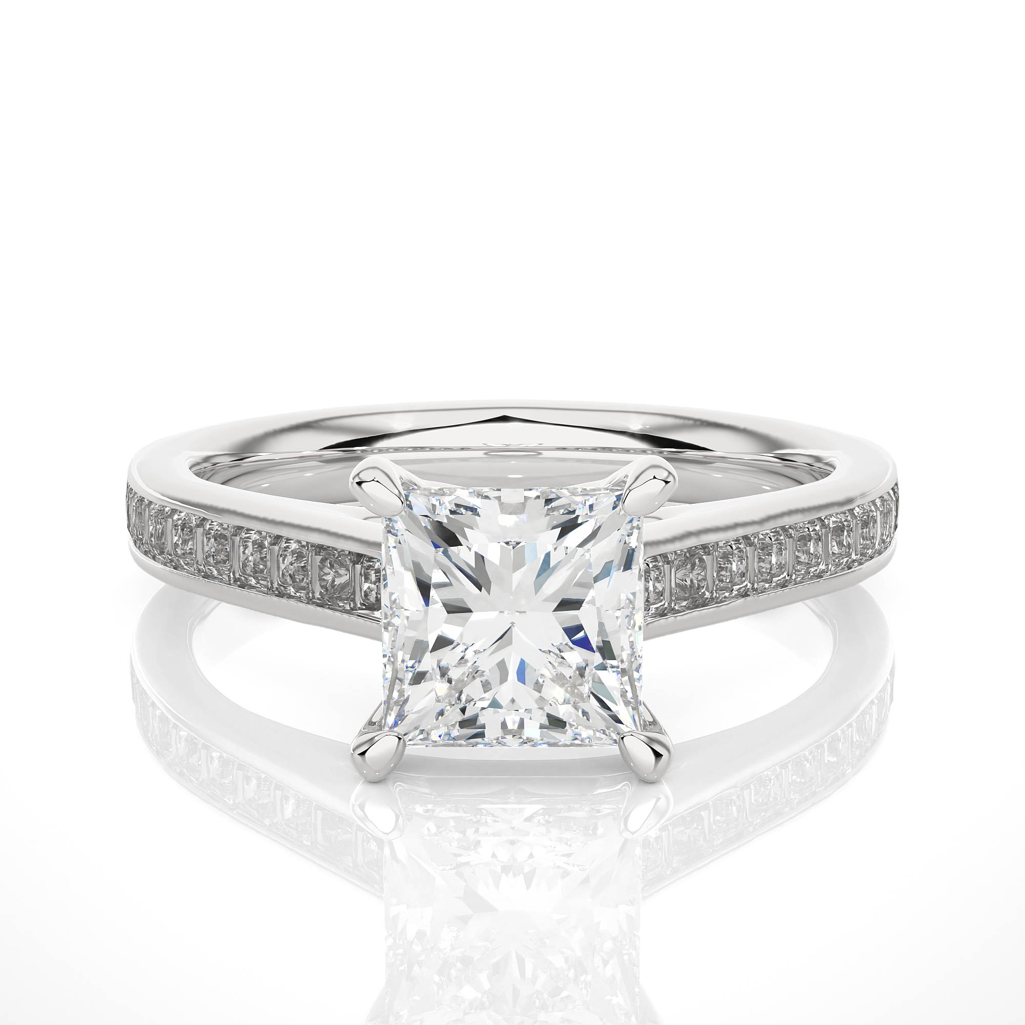 Princess Cut Lab Grown Diamond Engagement Ring