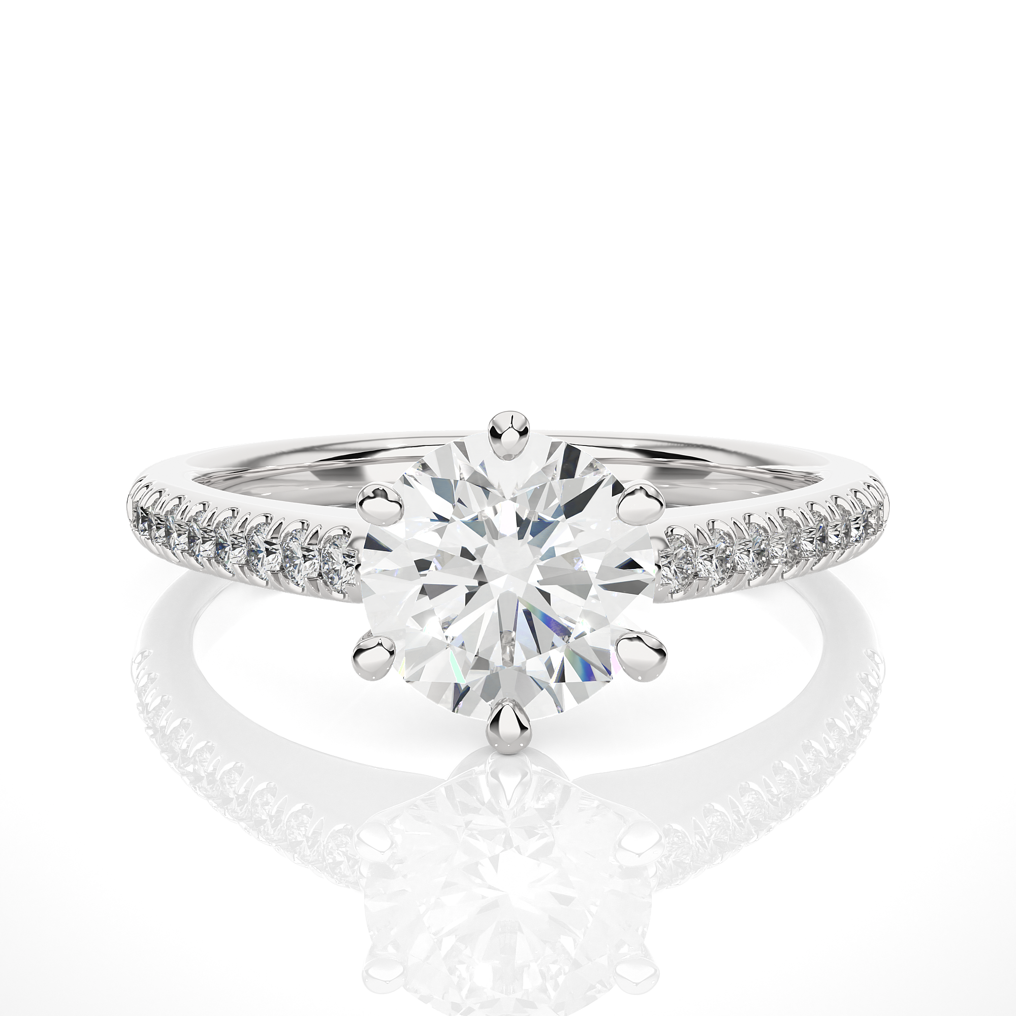 Round Lab Grown Diamond Engagement Ring