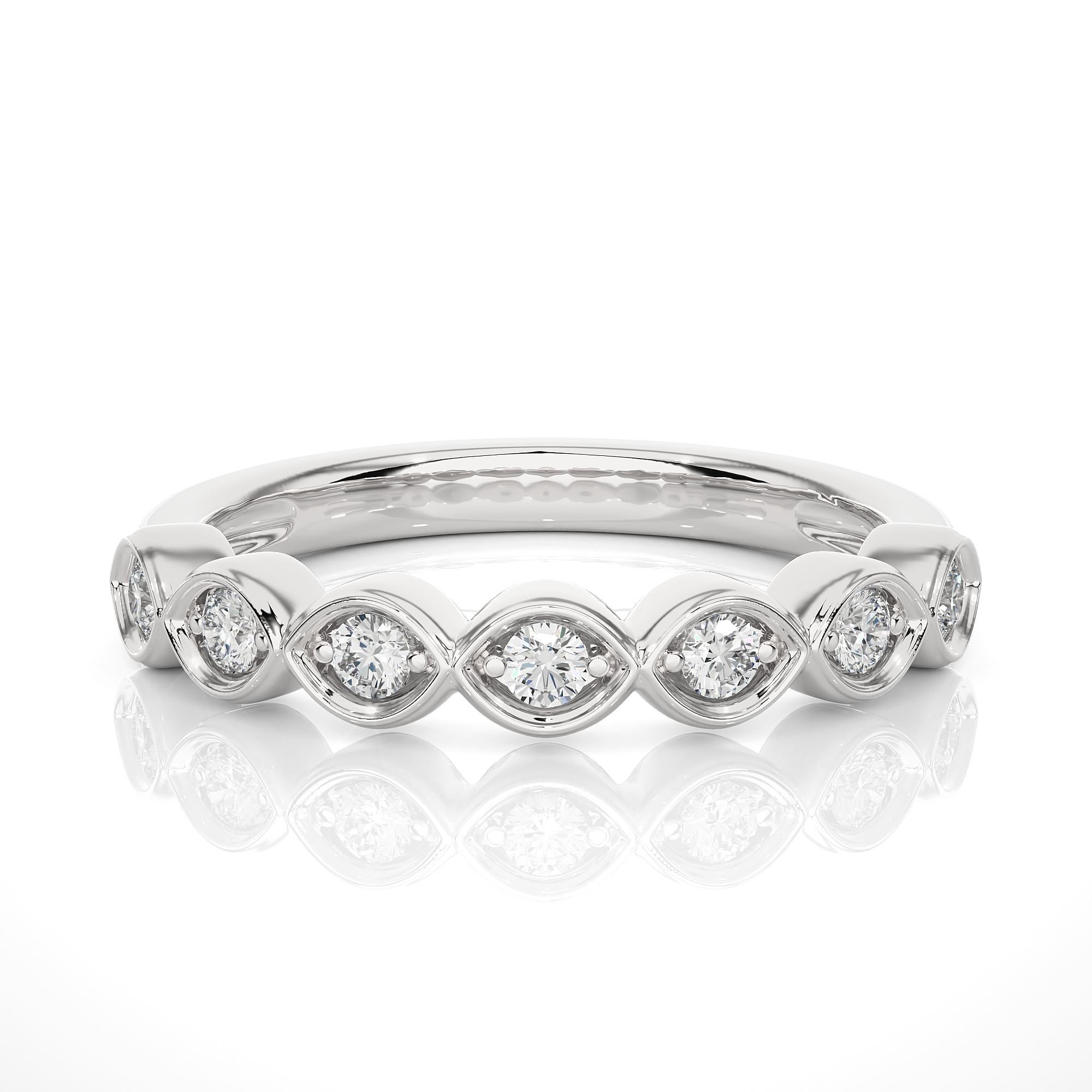 Bezel Set Lab Grown Diamond Half Eternity Ring