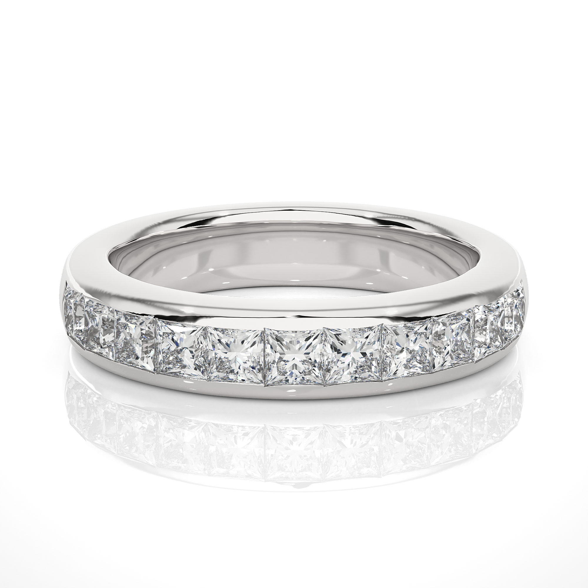 Princess Cut Lab Grown Diamond Channel Set Eternity Band