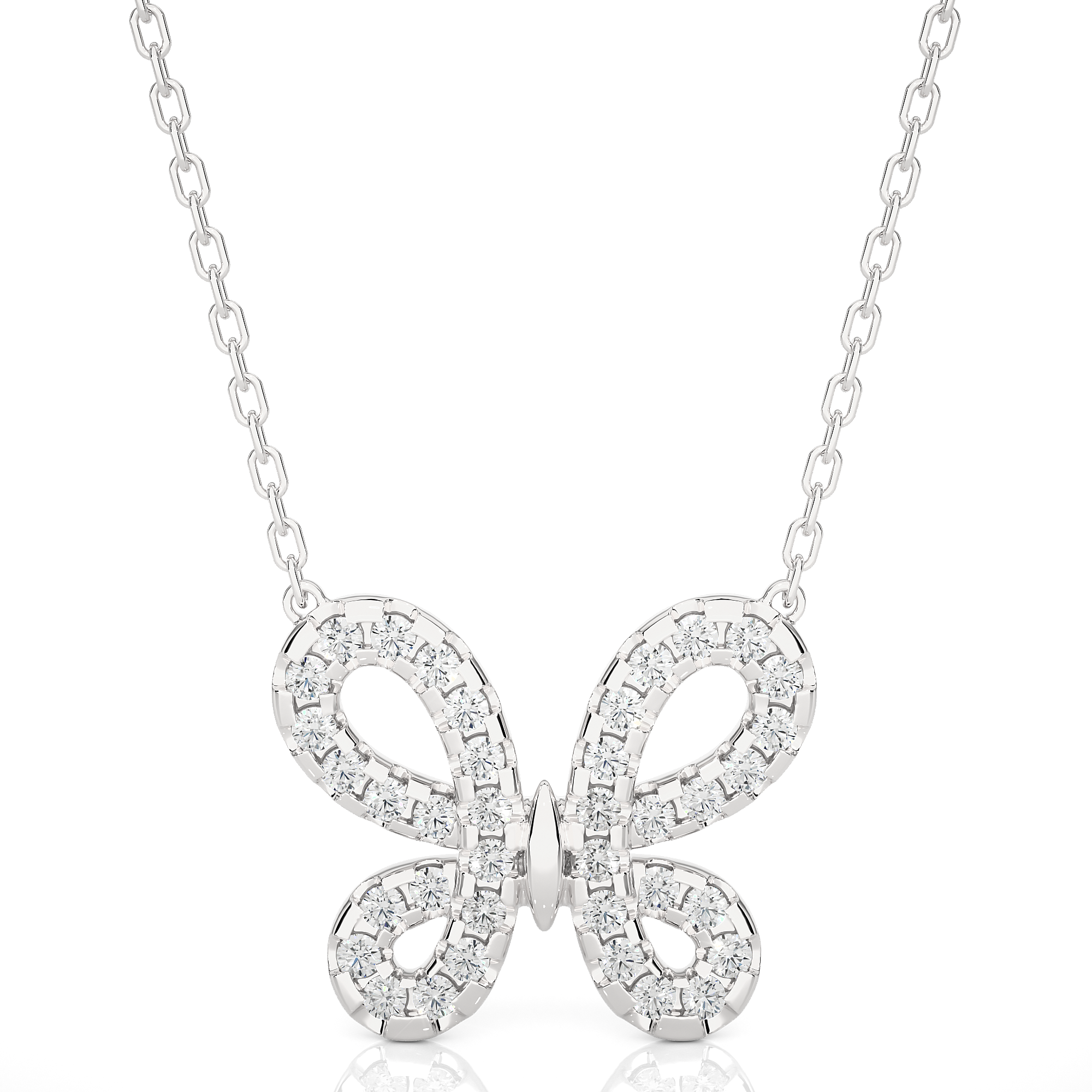 Butterfly Lab Grown Diamond Pendant Necklace