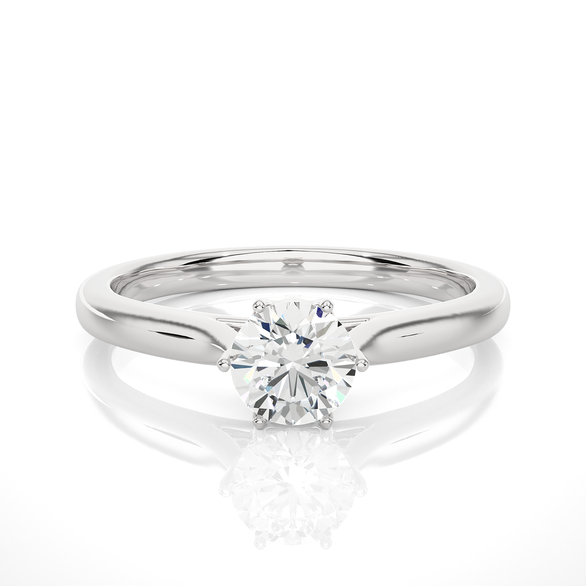 Round Cut Lab Grown Diamond Solitaire Engagement Ring