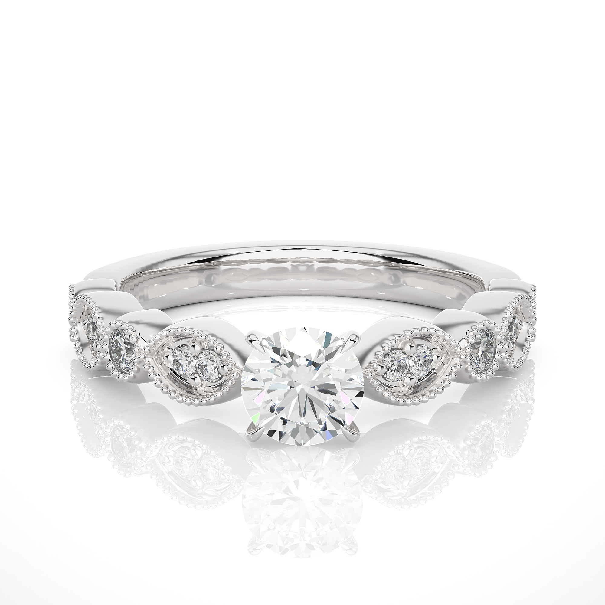 Floral Inspired Diamond Engagement Ring