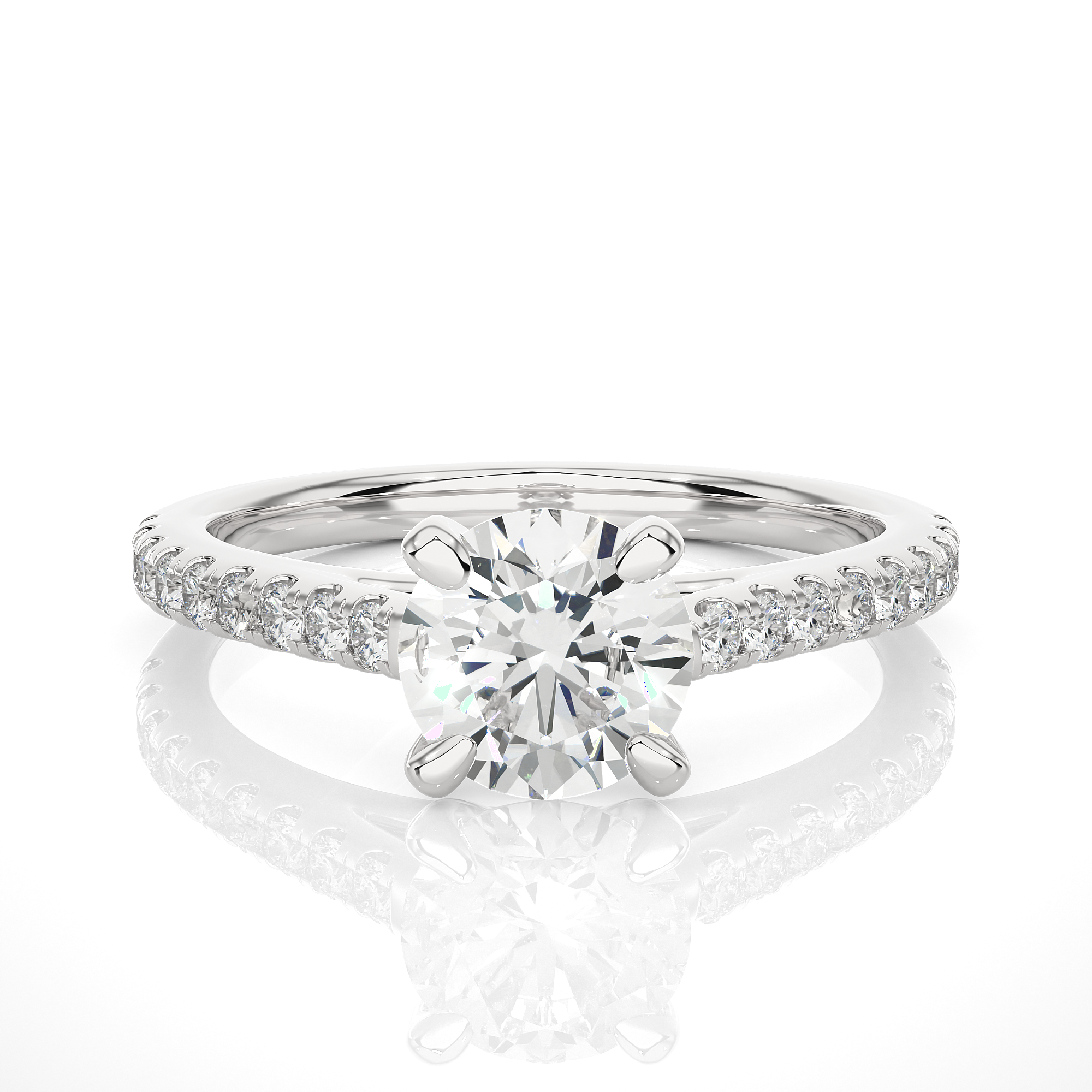 Round Cut Diamond Solitaire Engagement Ring