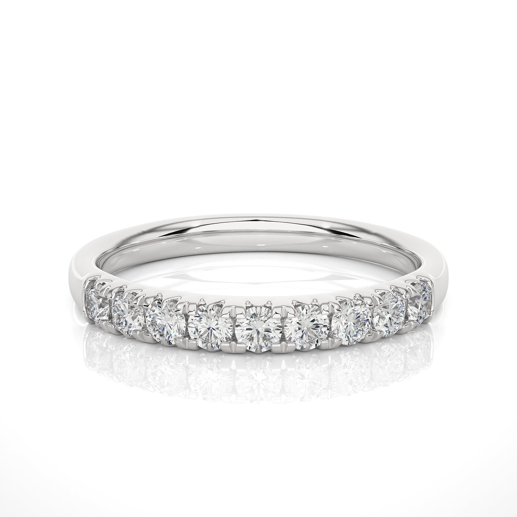 Round Cut  Lab Grown Diamond Half Eternity Ring