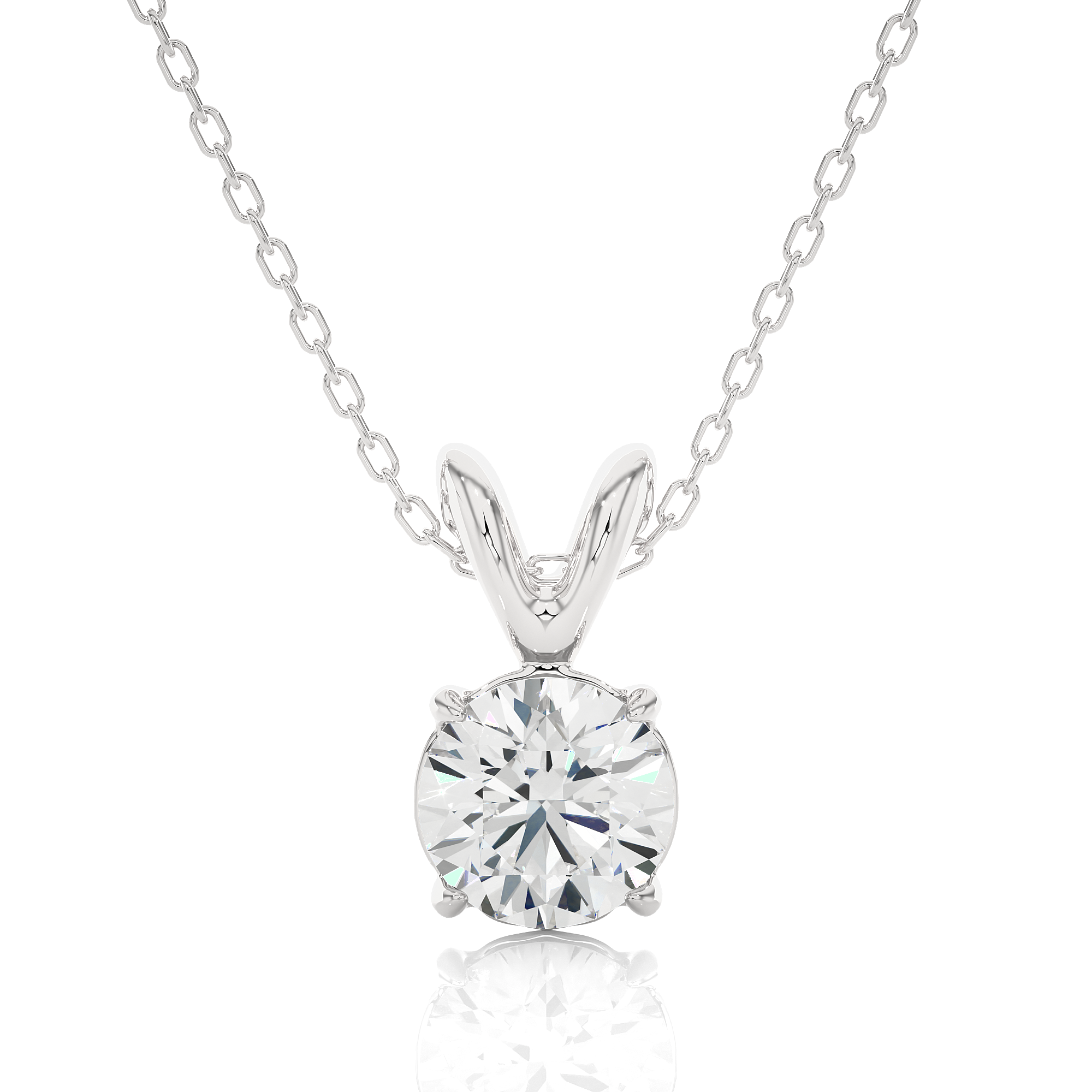 Round Lab Grown Diamond Solitaire Necklace