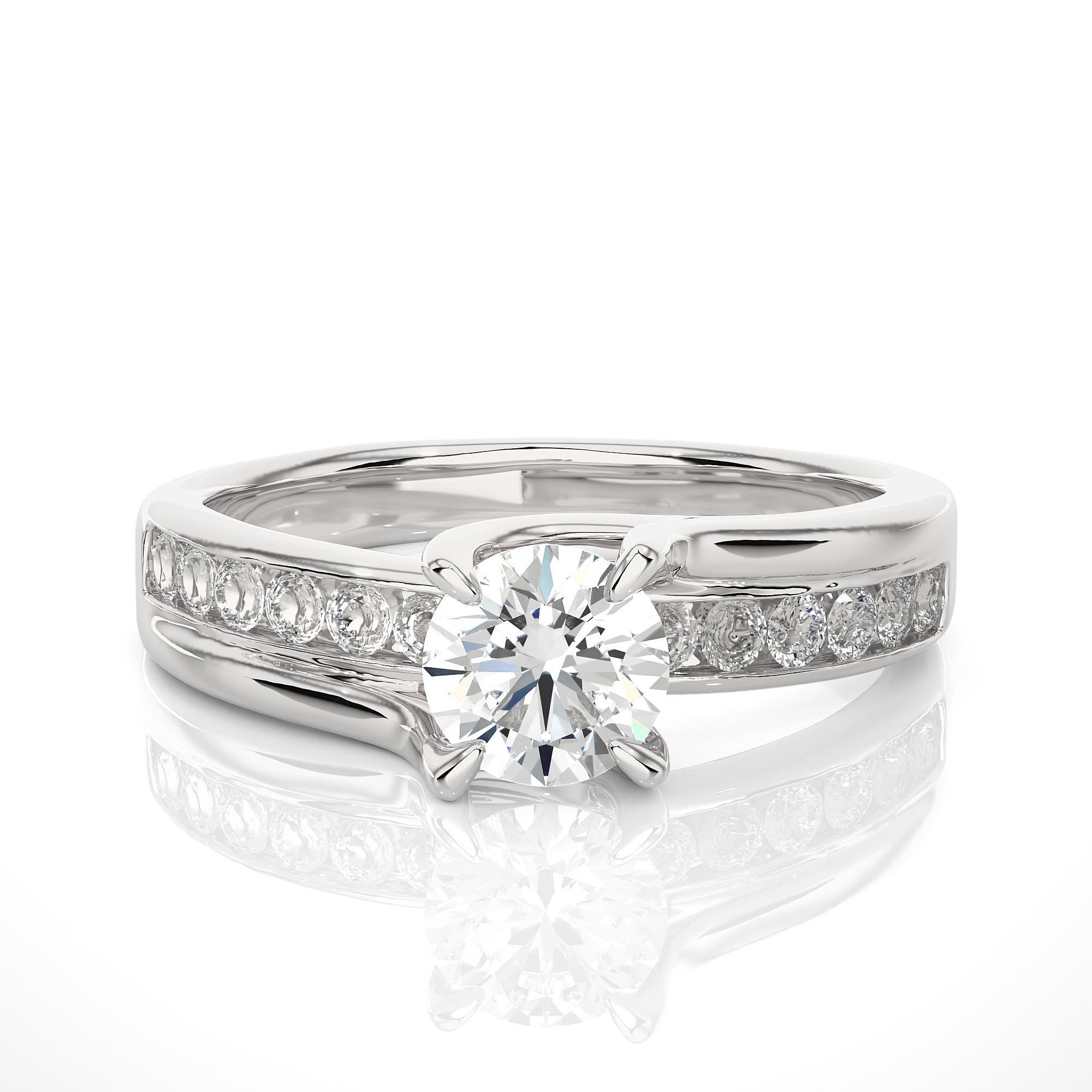 Round Lab Grown Diamond Engagement Ring