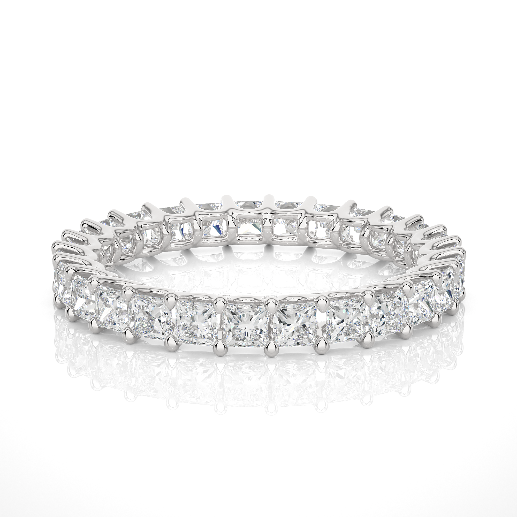 Princess Lab Diamond Eternity Wedding Band