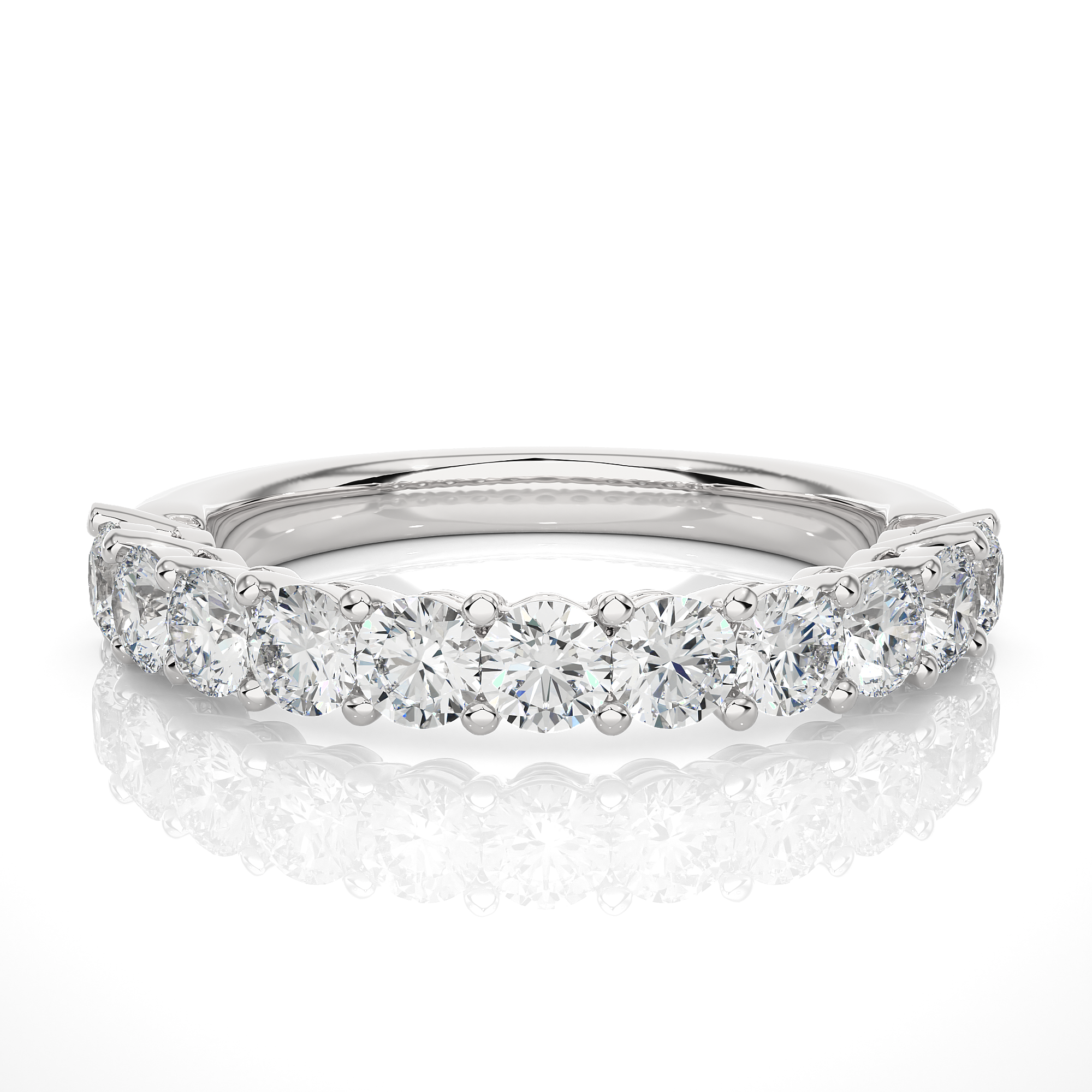 Round Cut Diamond Eternity Wedding Band