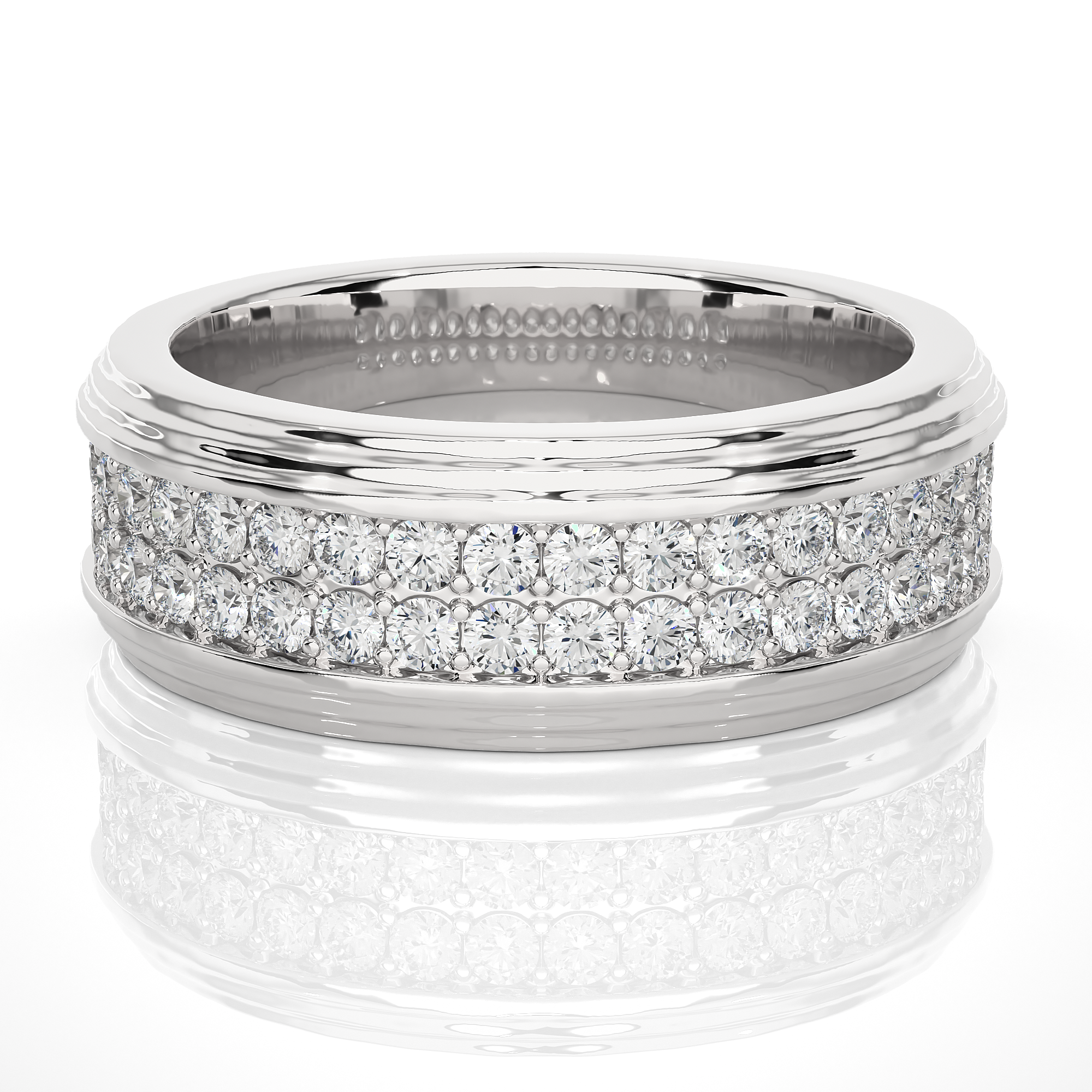 Men’s Rose Gold Lab Diamond Statement Wedding Band