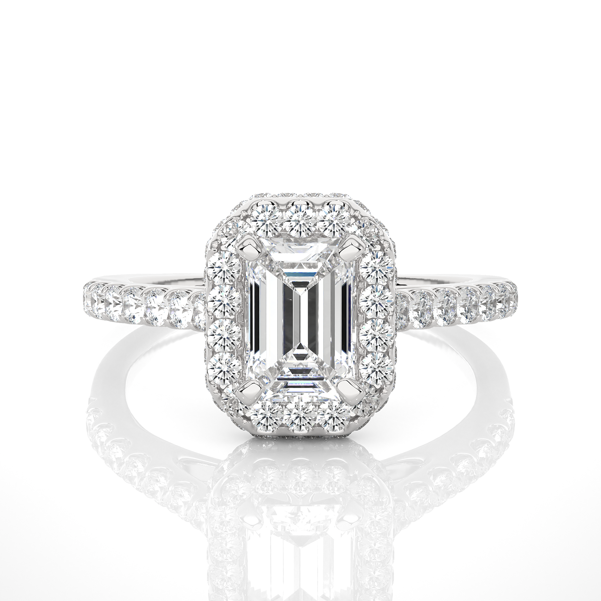 Emerald Cut Lab Grown Diamond Engagement Ring